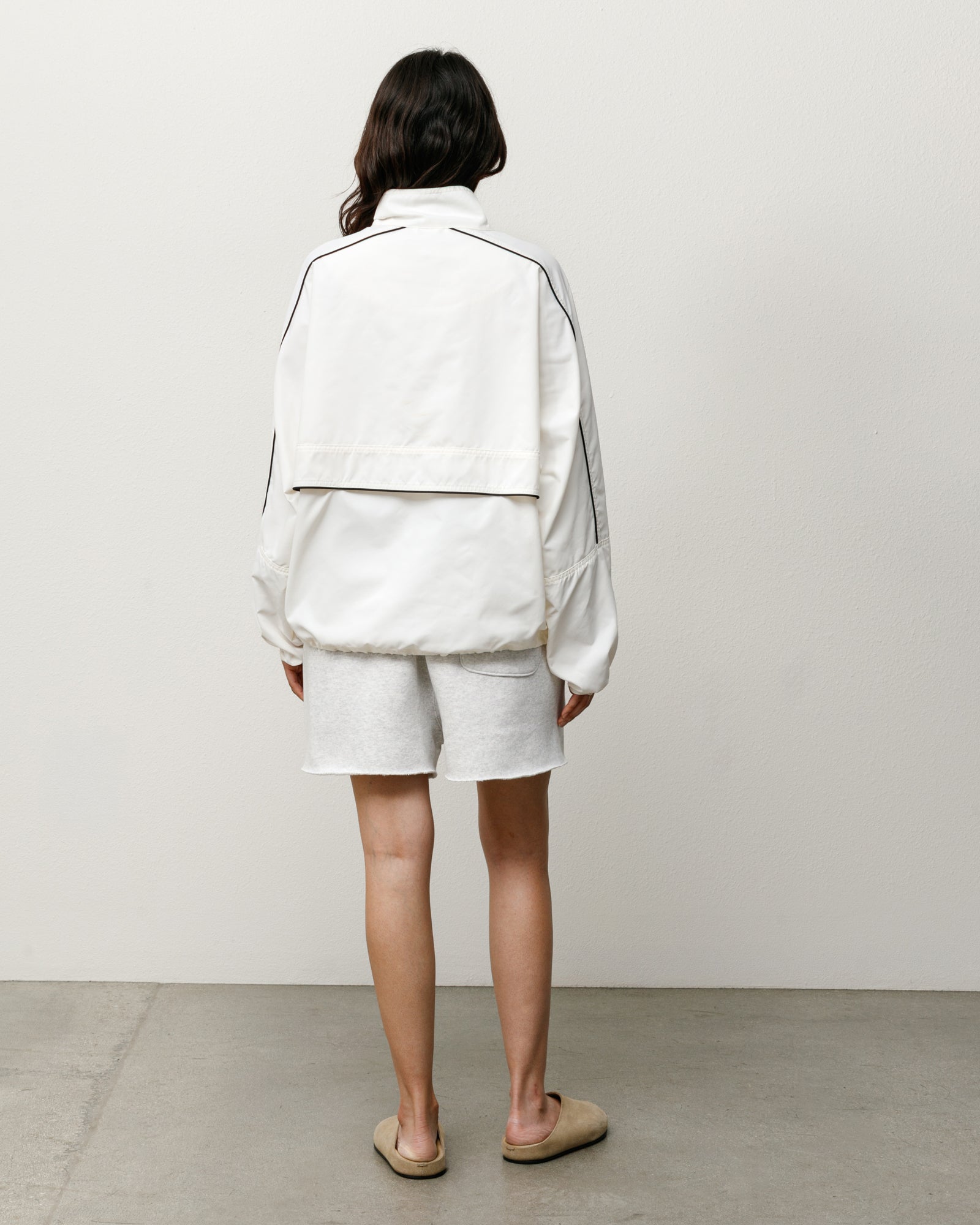 Lightweight Pullover Jacket Unisex Long Sleeve In White