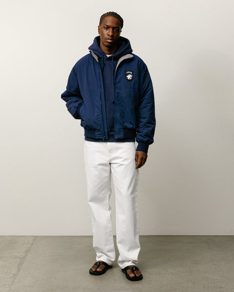 Polar Fleece Lined Jacket Mens Long Sleeve In Navy