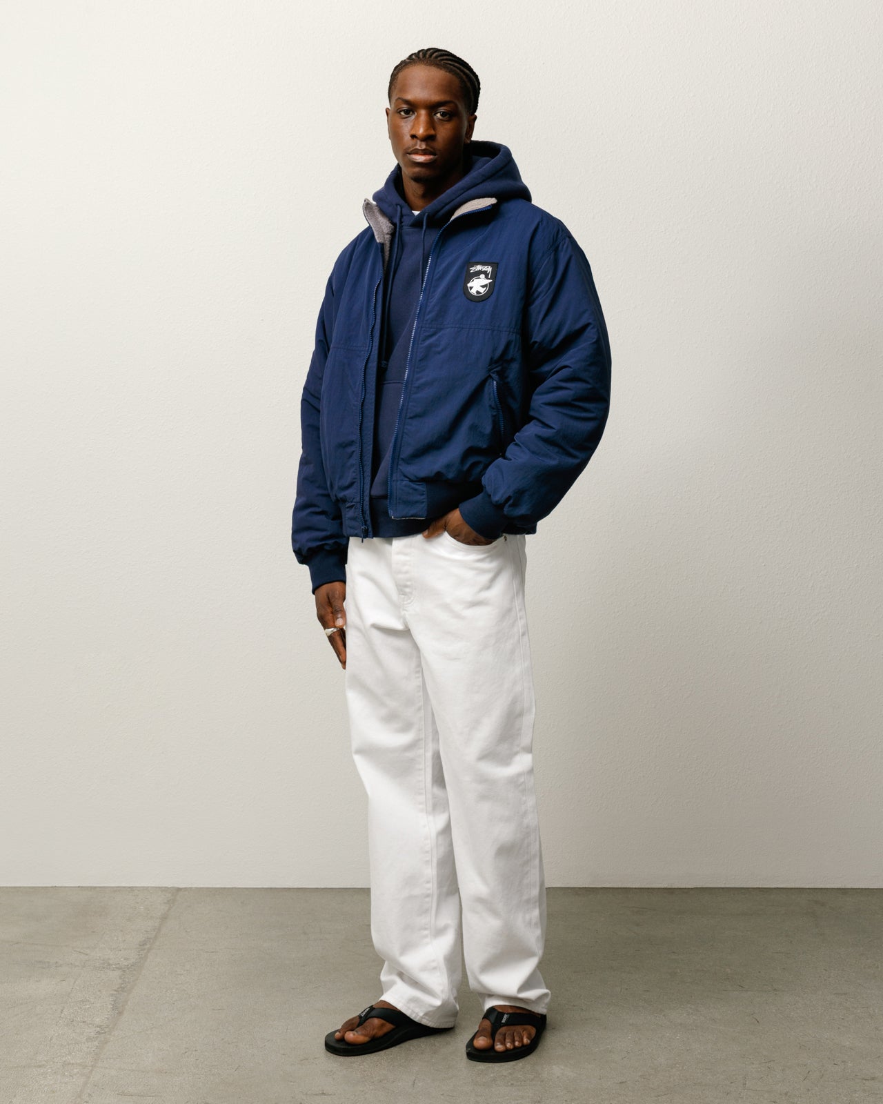 Polar Fleece Lined Jacket – Navy | Outerwear | Stüssy Canada