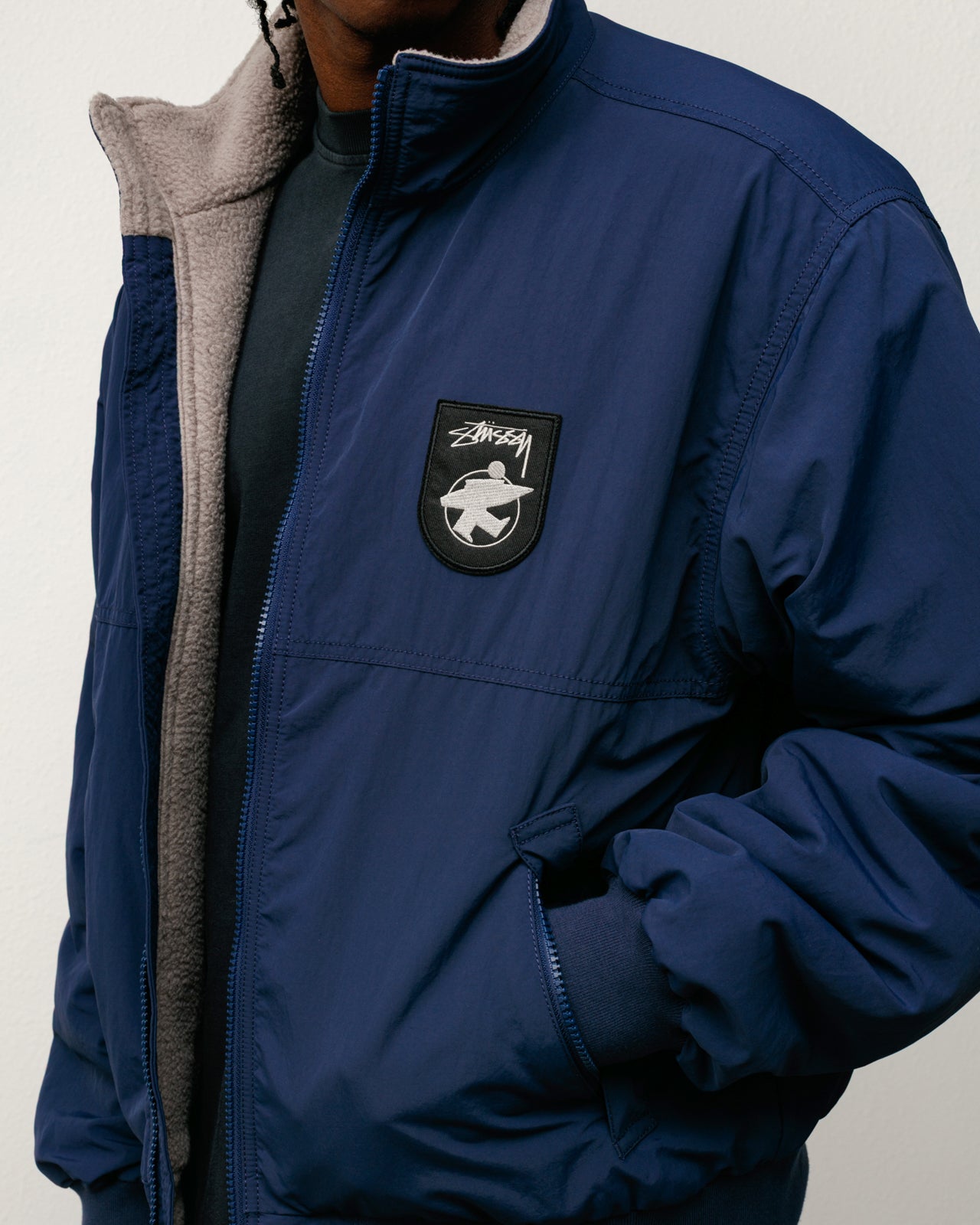 POLAR FLEECE LINED JACKET ネイビー Polar Fleece Lined Jacket – Navy | Outerwear | Stüssy Canada