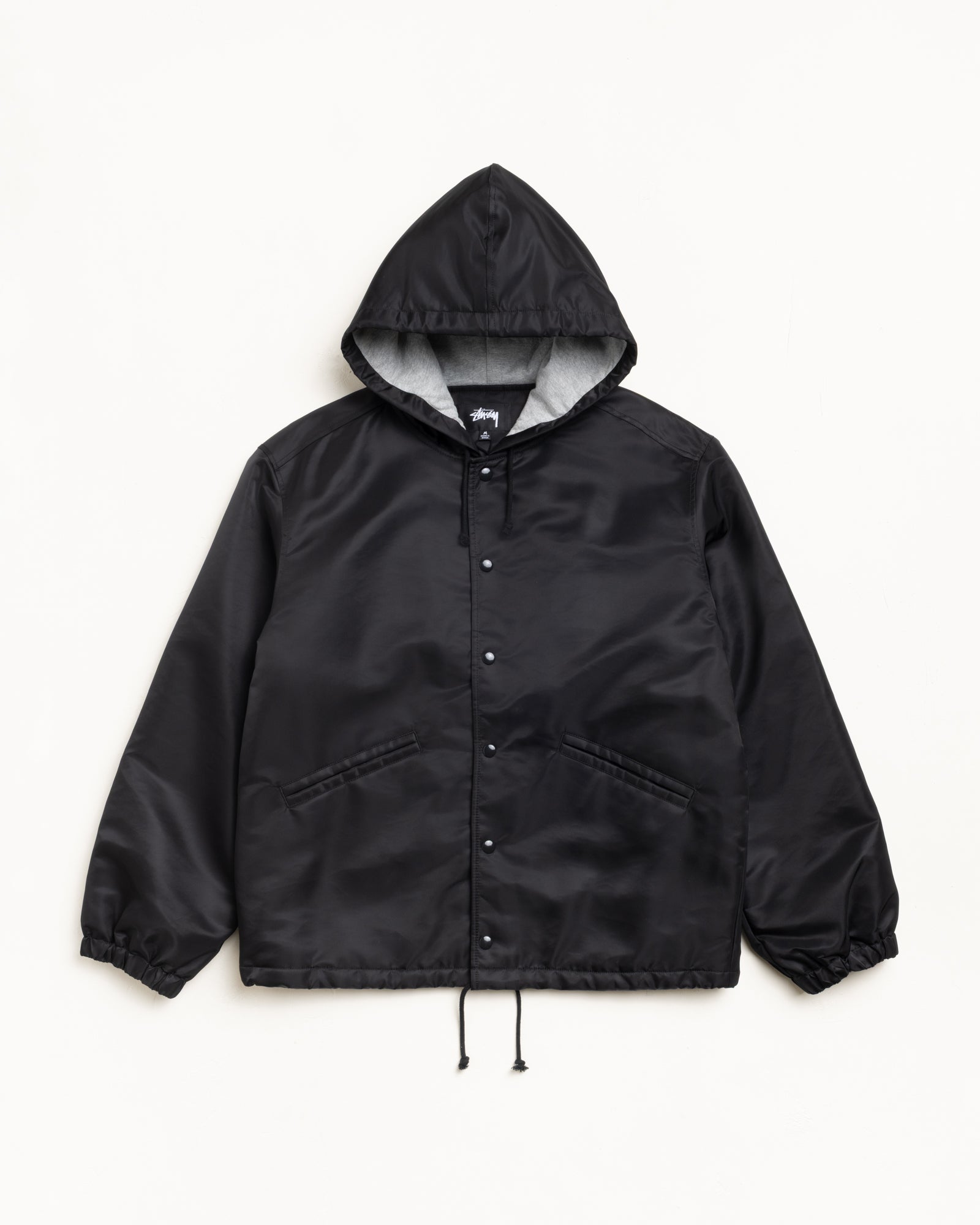 Hooded Coaches Jacket – Black | Outerwear | Stüssy Canada