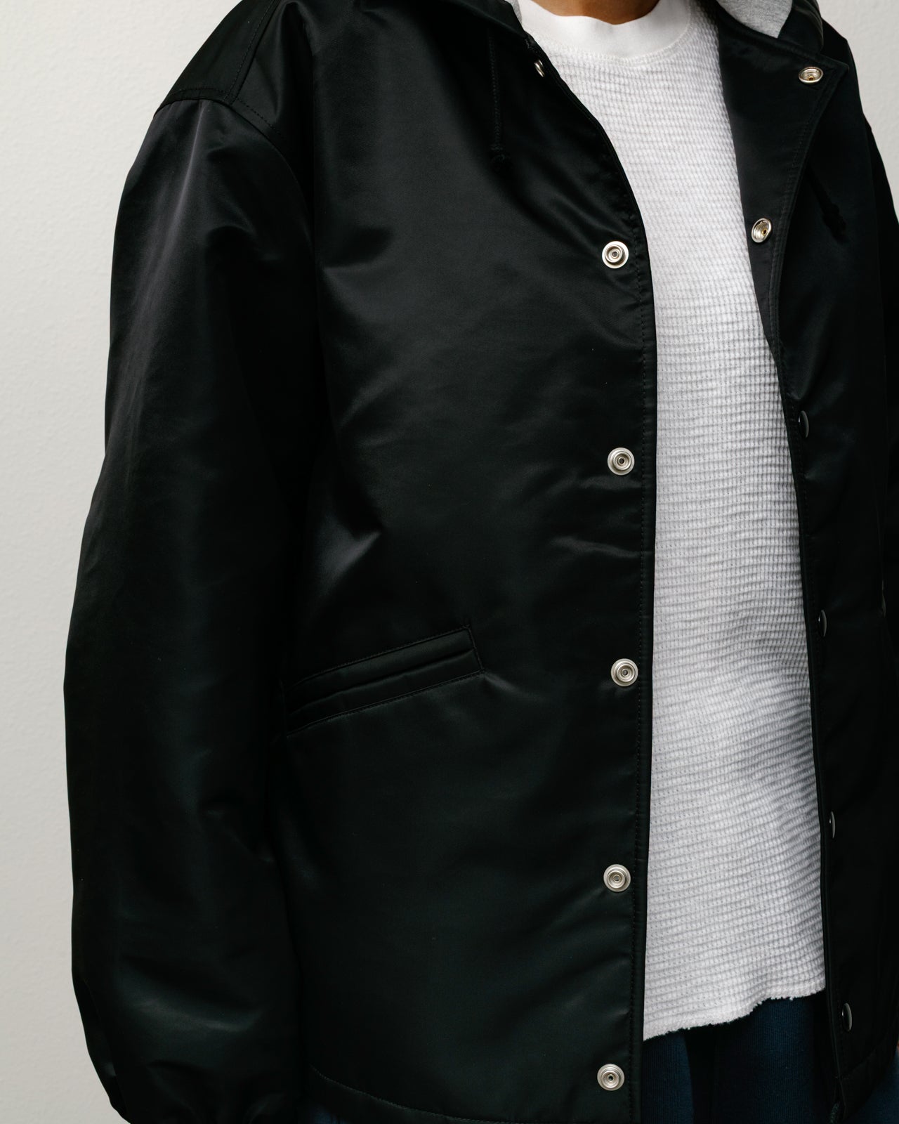 Hooded Coaches Jacket – Black | Outerwear | Stüssy Canada