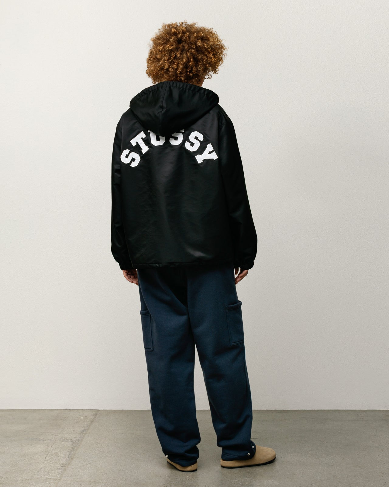 Hooded Coaches Jacket – Black | Outerwear | Stüssy Canada