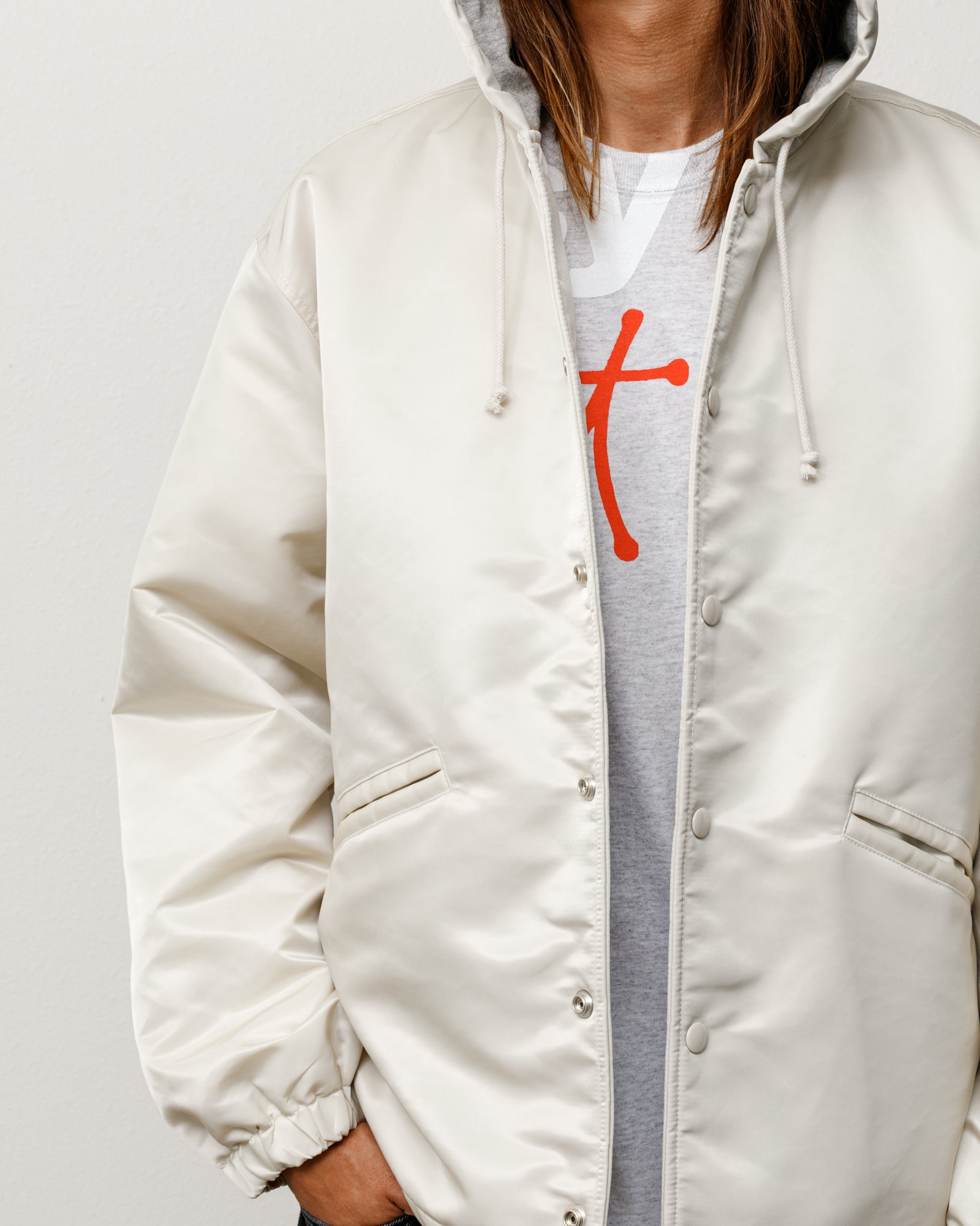 Hooded Coaches Jacket – Bone | Outerwear | Stüssy Canada