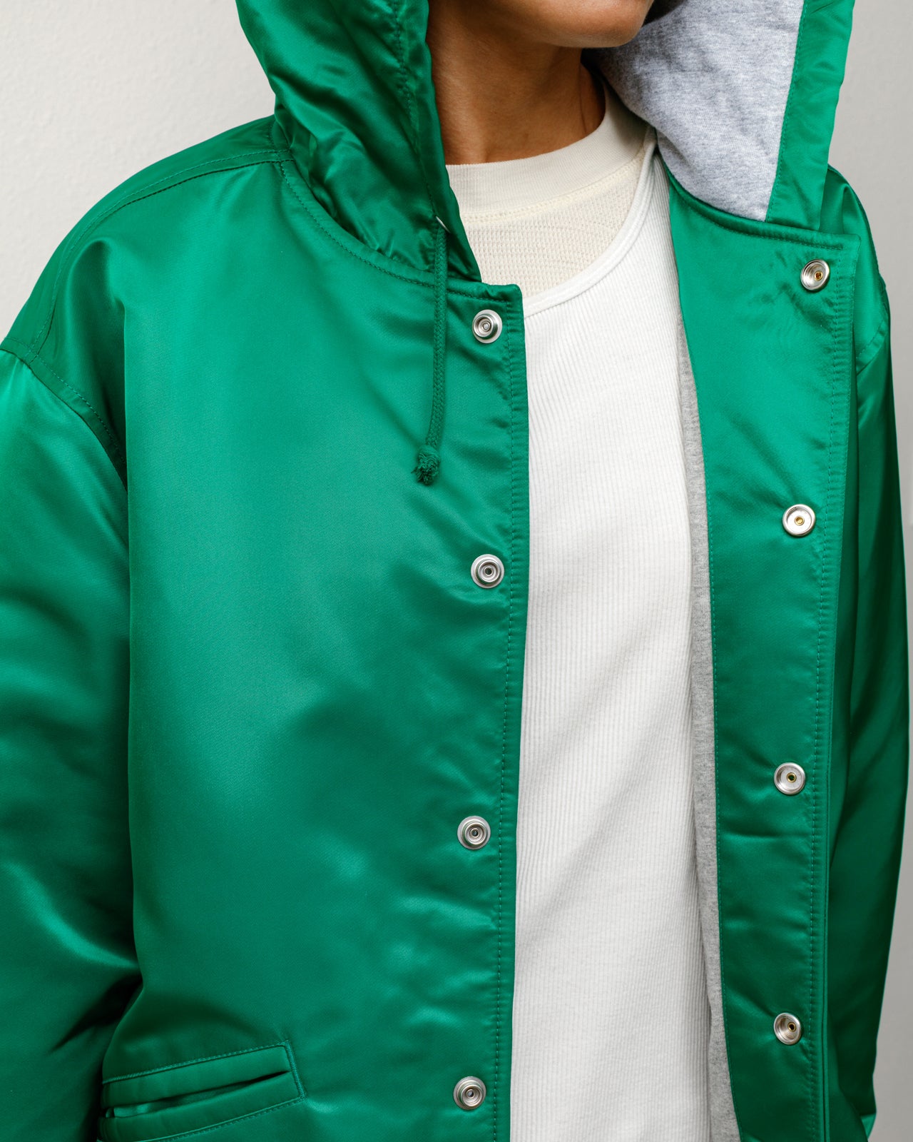 Hooded Coaches Jacket Mens Long Sleeve In Green