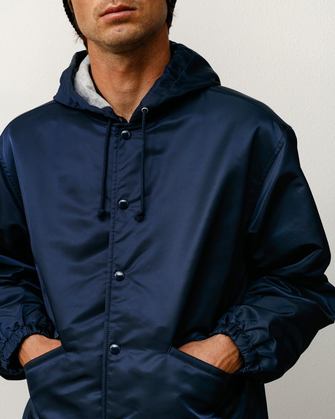 Hooded Coaches Jacket – Navy | Outerwear | Stüssy Canada