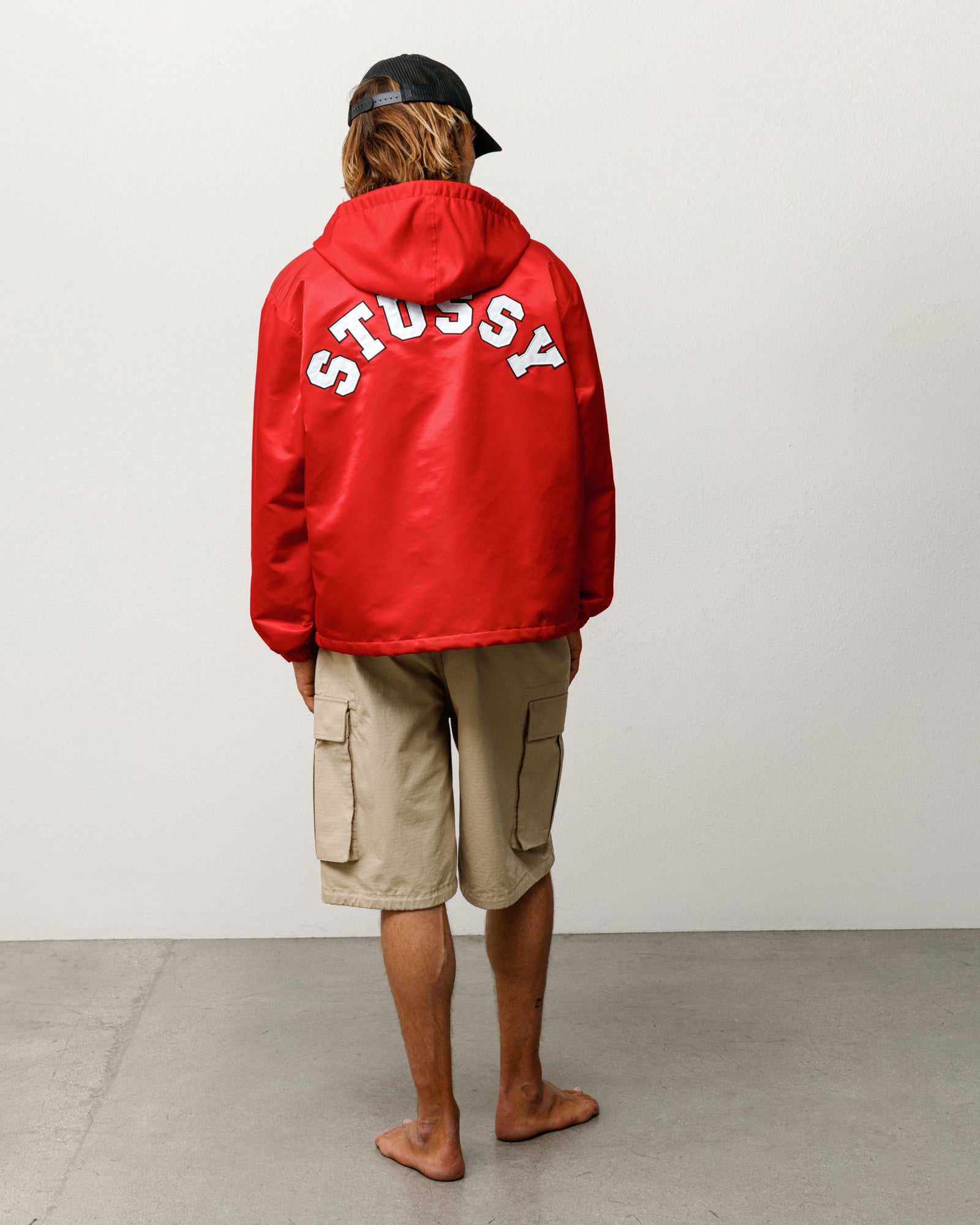 Hooded Coaches Jacket – Red | Outerwear | Stüssy Canada