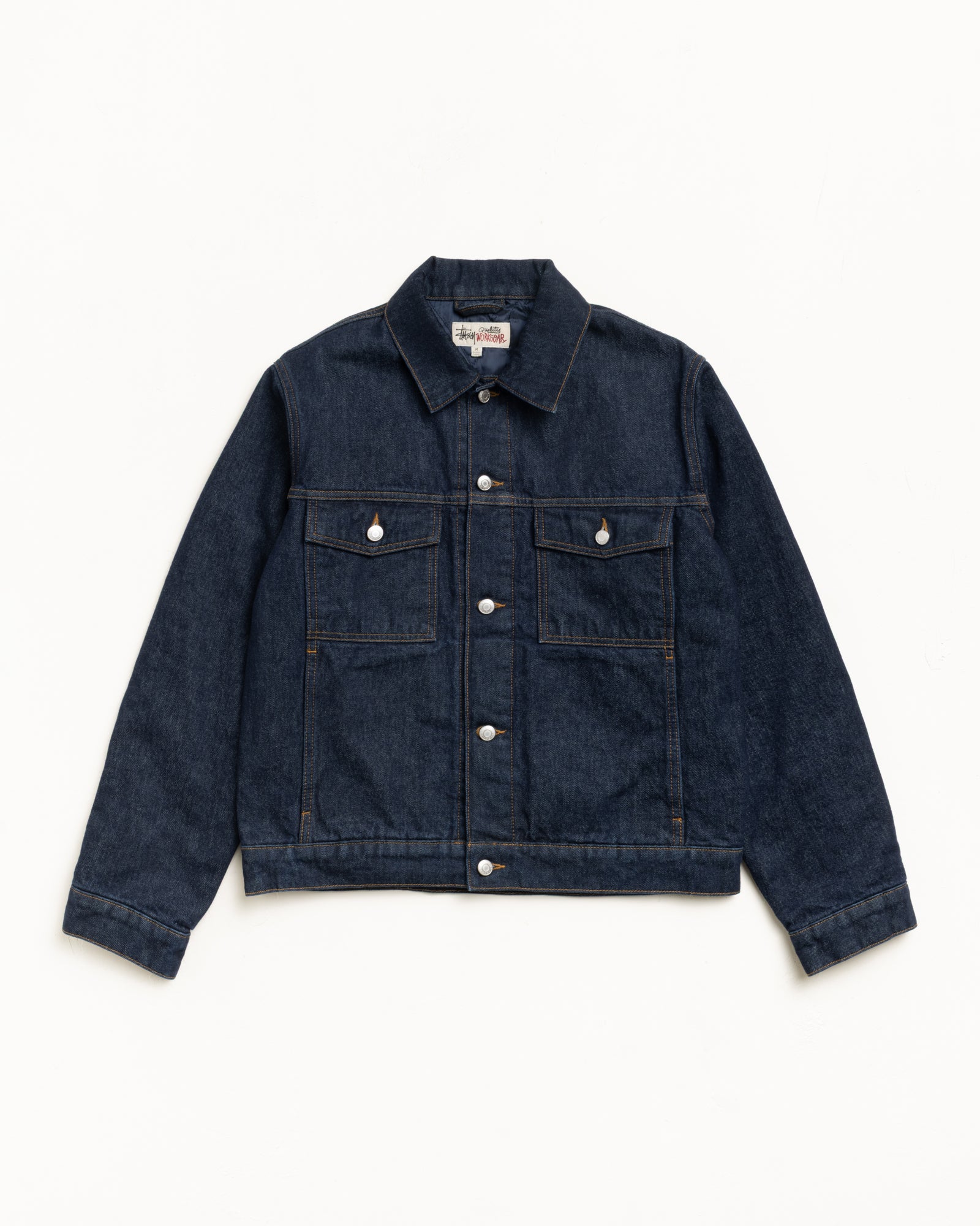 Lined Denim Trucker Mens Long Sleeve In Rinsed Indigo