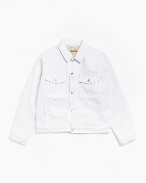 Lined Denim Trucker Mens Long Sleeve In White