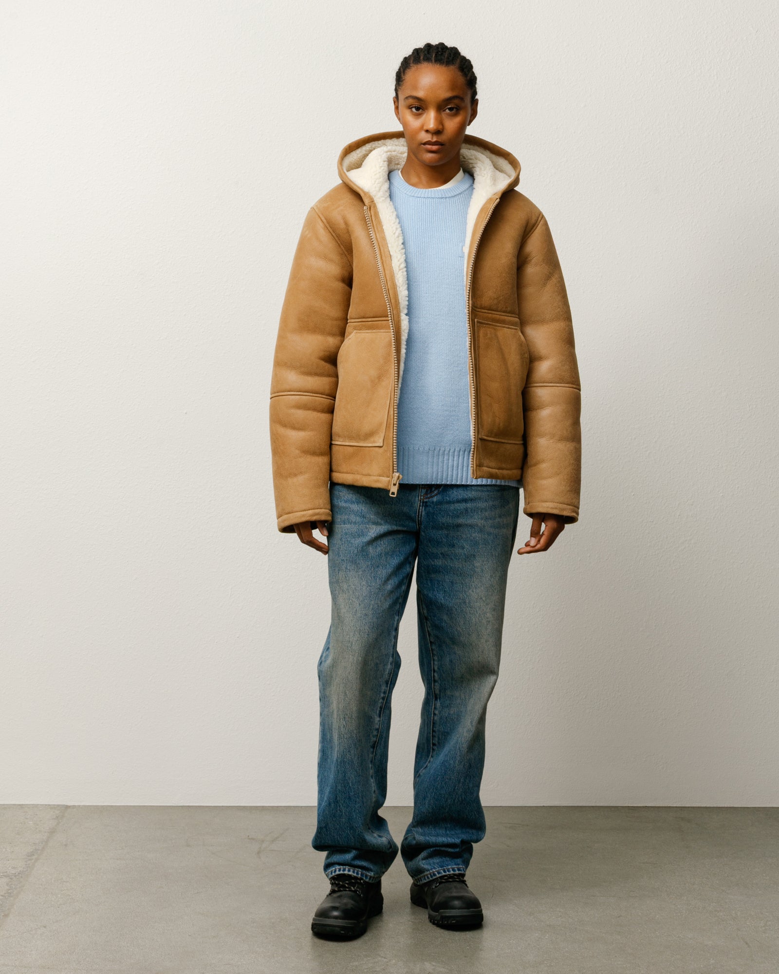 Shearling Hooded Jacket – Tan | Outerwear | Stüssy Canada