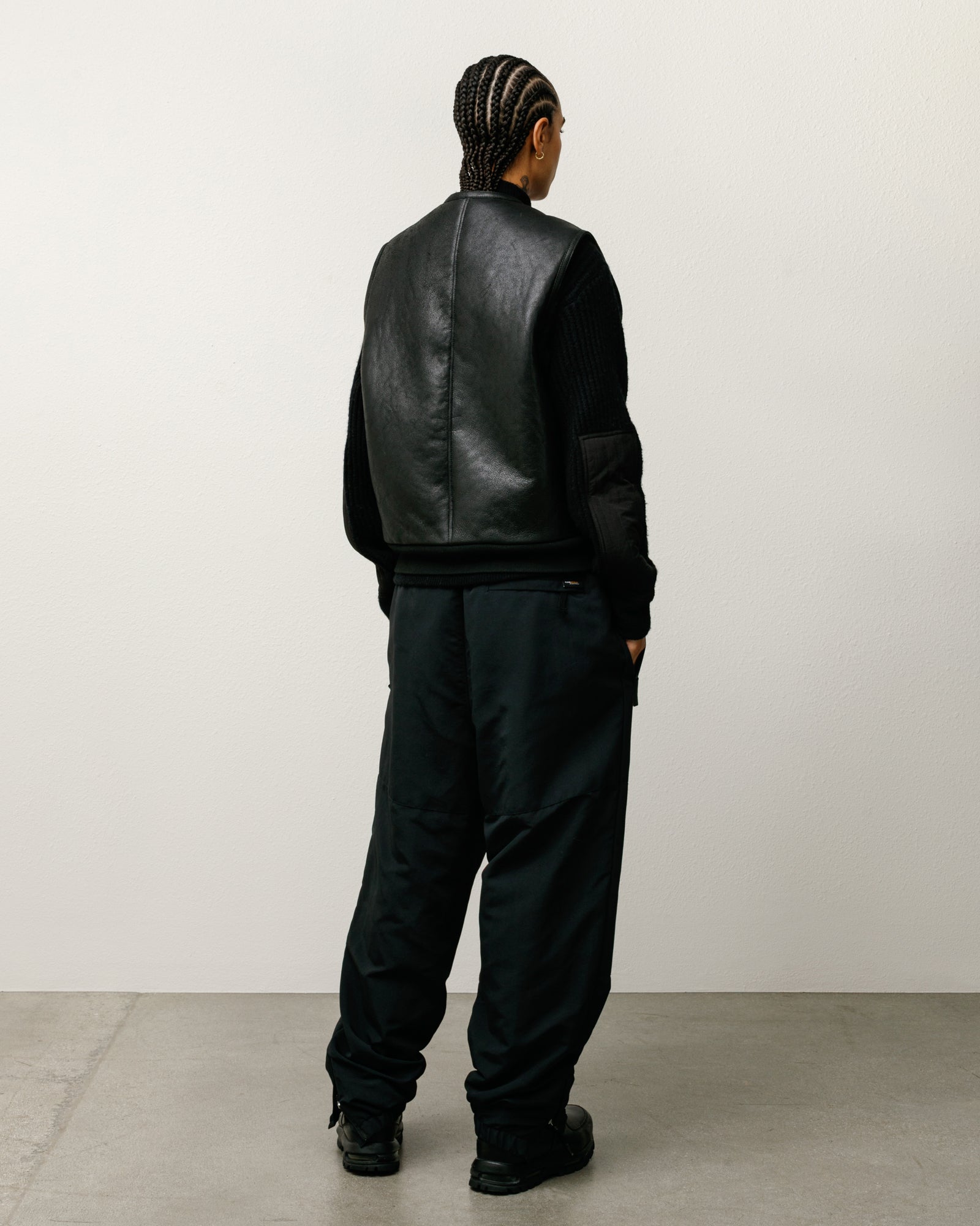 Shearling Vest Mens Sleeveless In Black