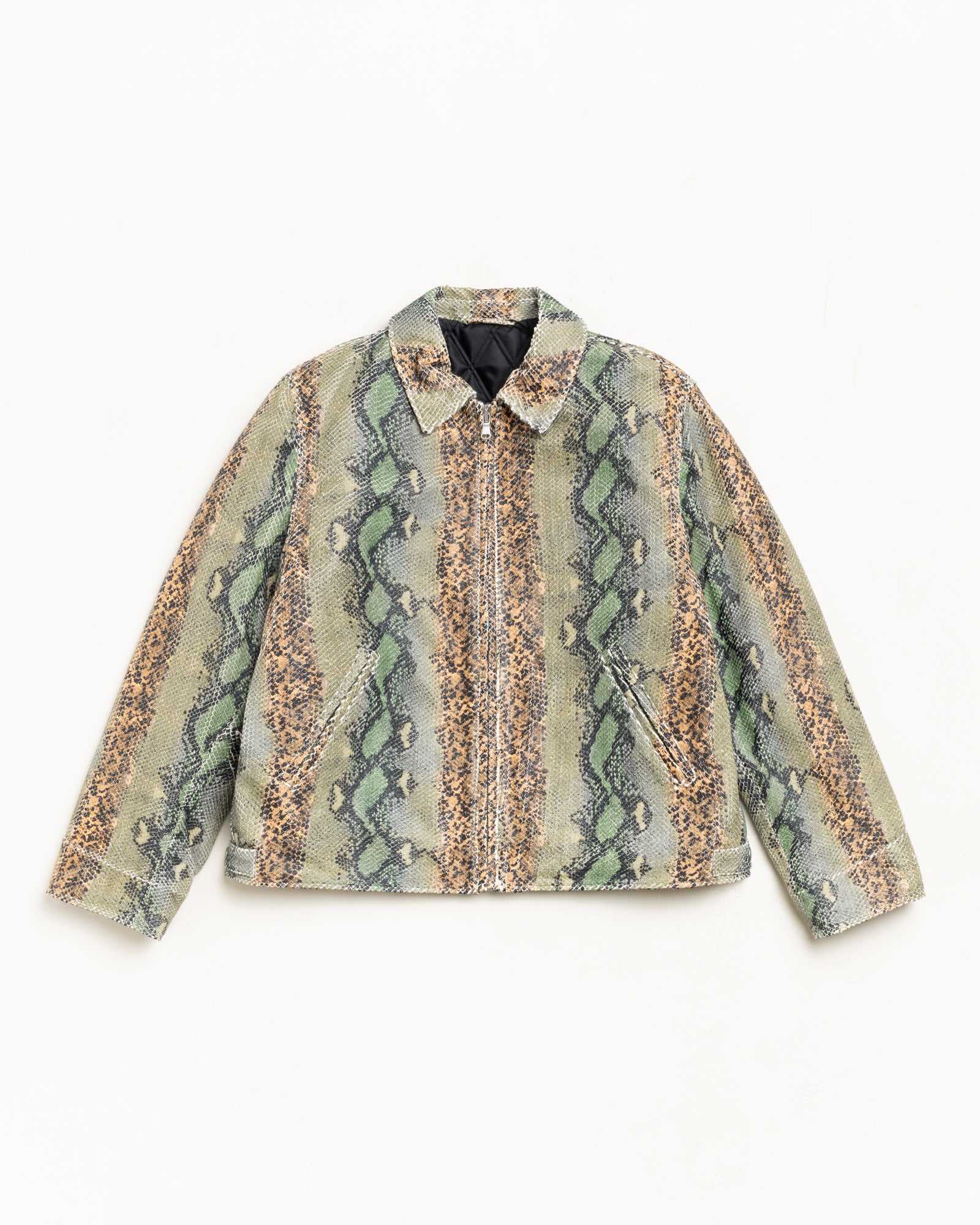 Garage Jacket Leather Mens Long Sleeve In Snake