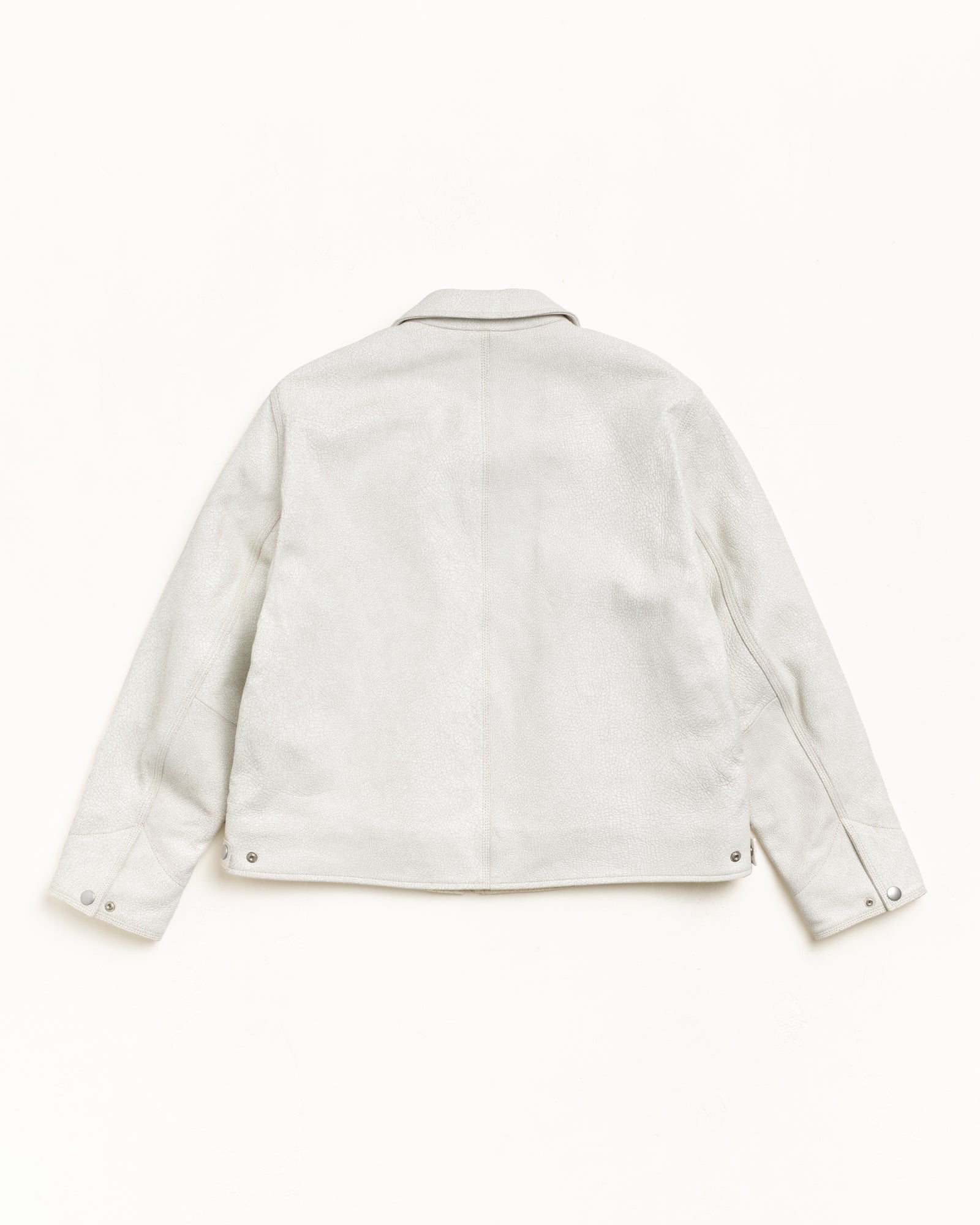 Garage Jacket Cracked Leather – White | Outerwear | Stüssy Canada