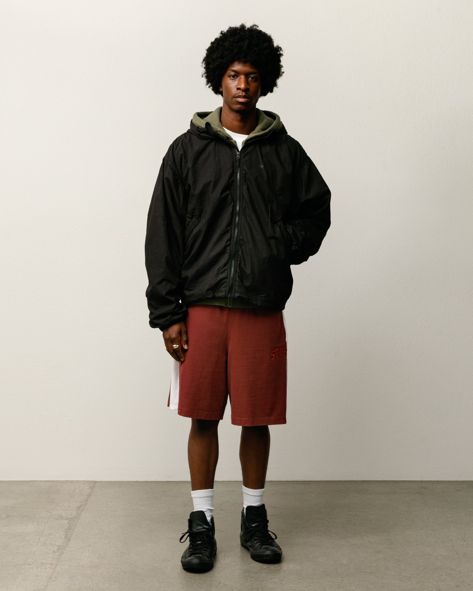 Double Cotton Hooded Jacket – Black | Outerwear | Stüssy Canada