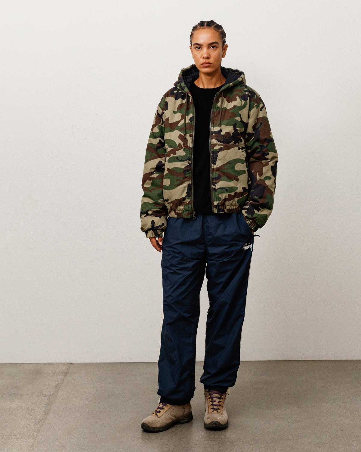 Work Jacket Ripstop Unisex Long Sleeve In Woodland Camo