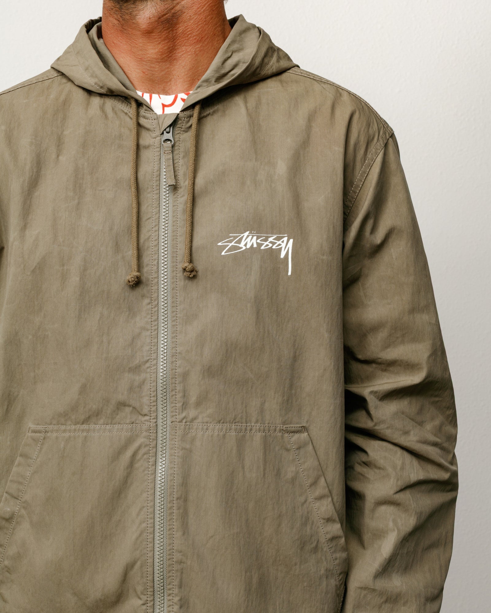 Waxed Cotton Beach Shell - Olive | Outerwear | Stüssy Canada