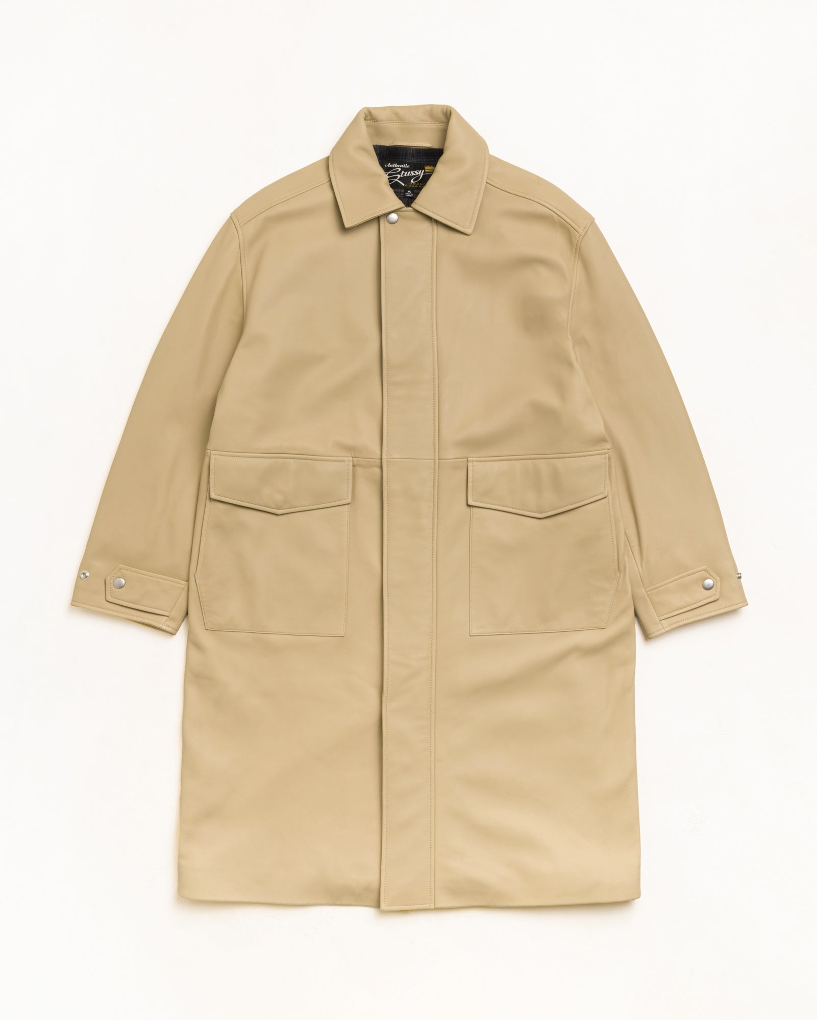 Leather Duster Unisex Long Sleeve In Sand