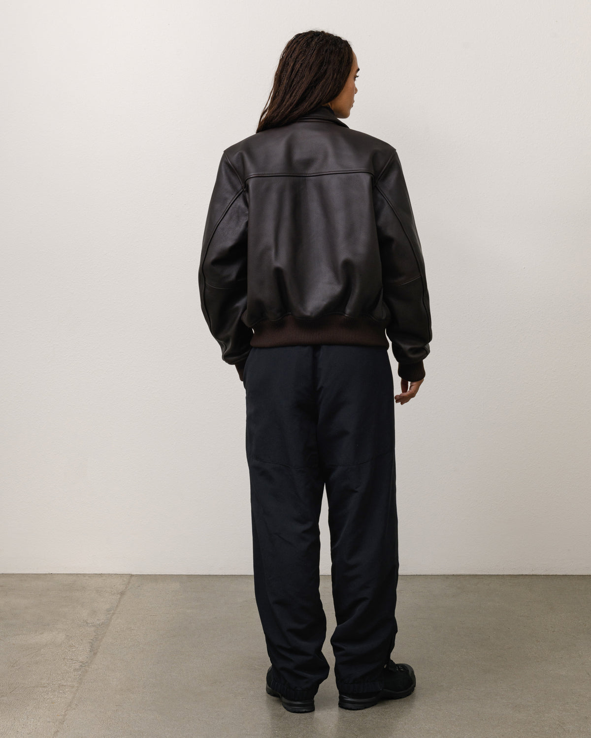 Fur Lined Flight Jacket Unisex Long Sleeve In Brown
