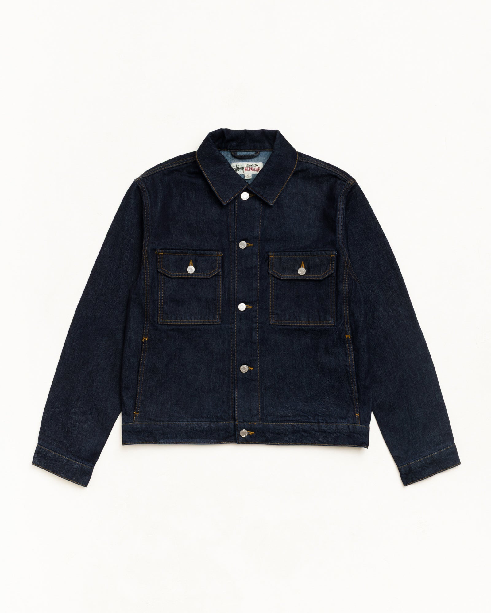 Trucker Denim Unisex Long Sleeve In Rinsed Indigo