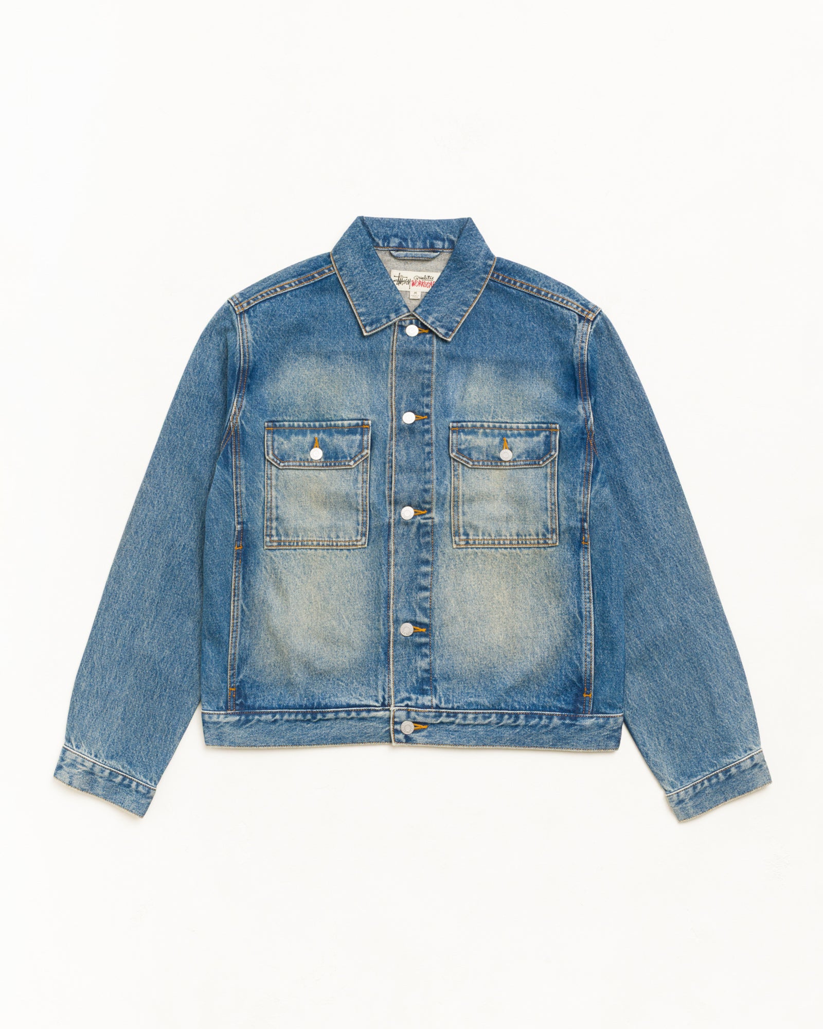Trucker Denim Unisex Long Sleeve In Dark Wash Indigo