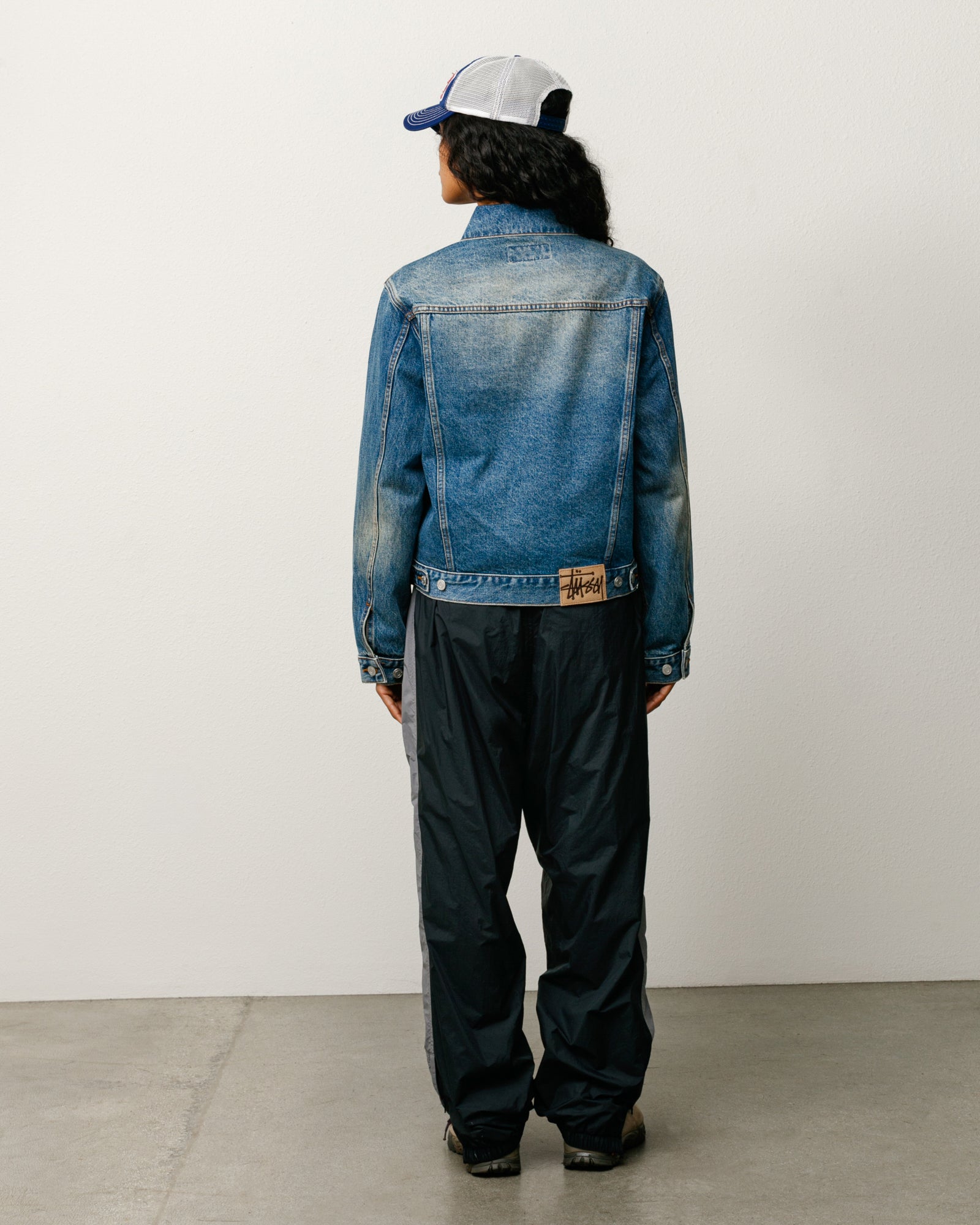 Trucker Denim Unisex Long Sleeve In Dark Wash Indigo