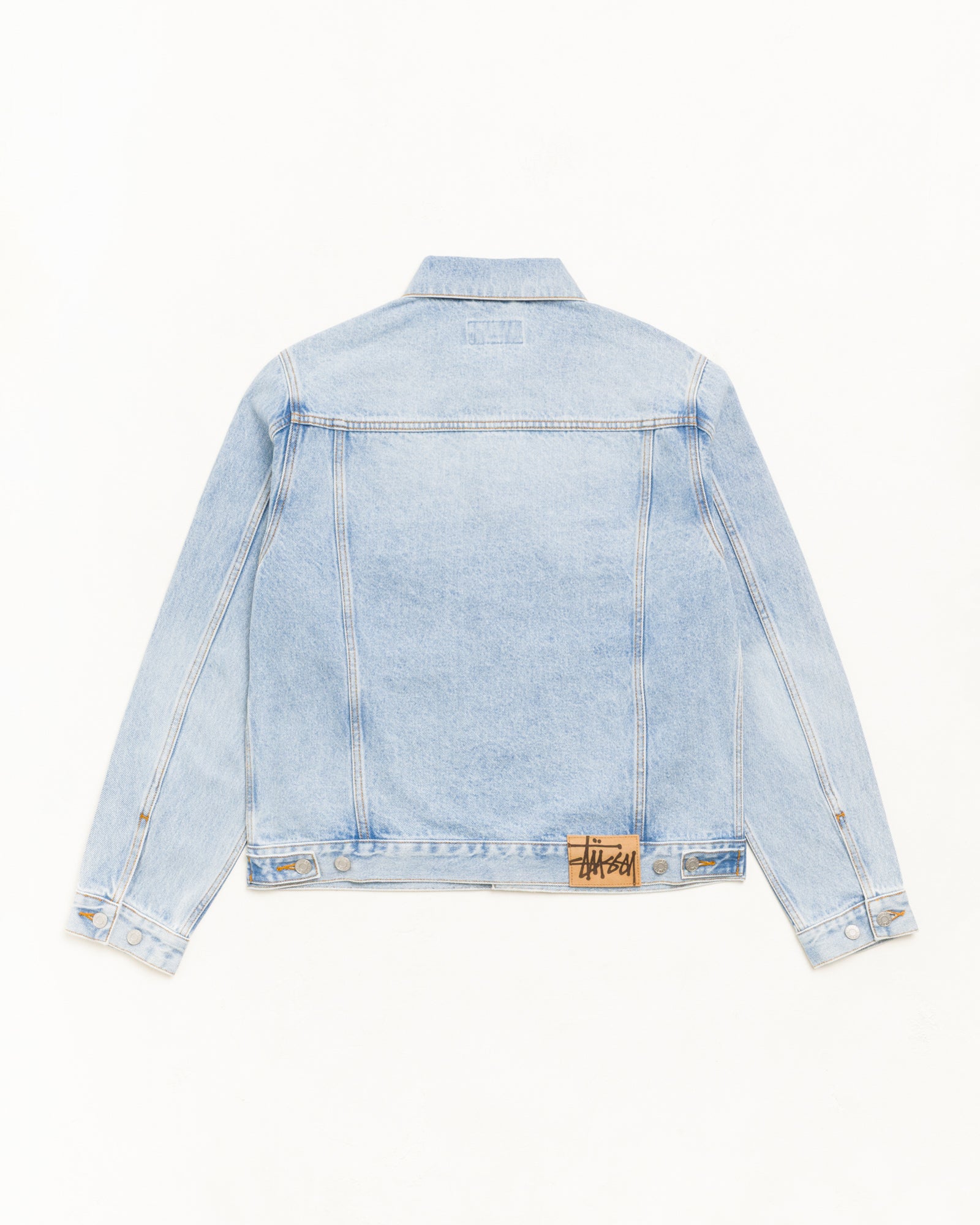 Trucker Denim Unisex Long Sleeve In Light Wash Indigo