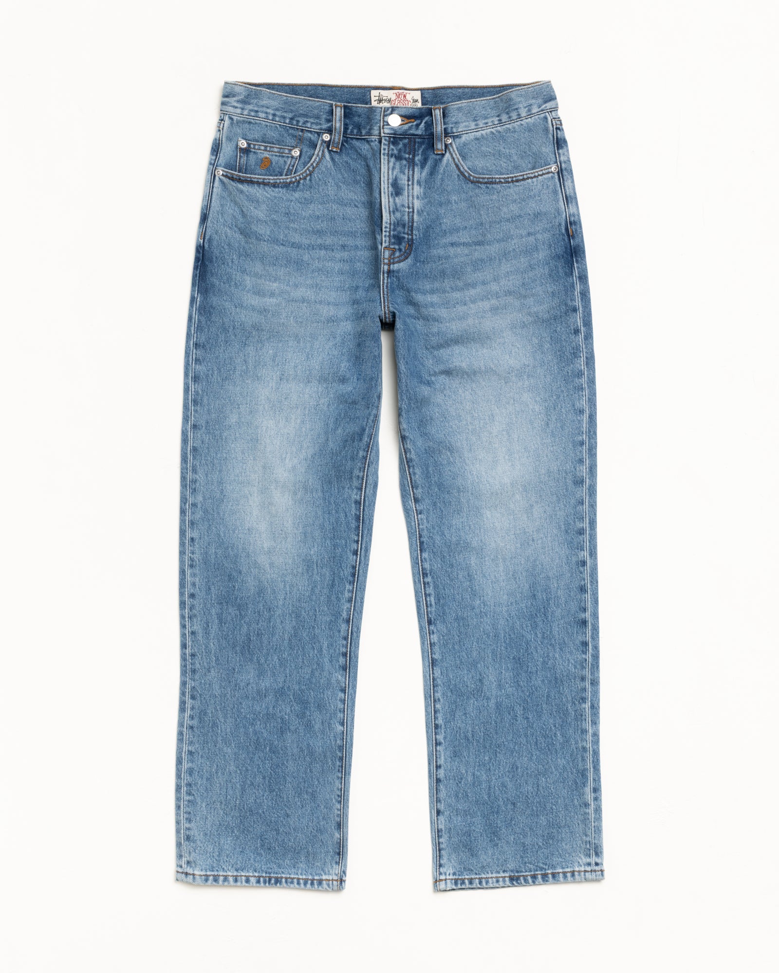 New Classic Jean Denim Mens Regular In Indigo Stone Wash