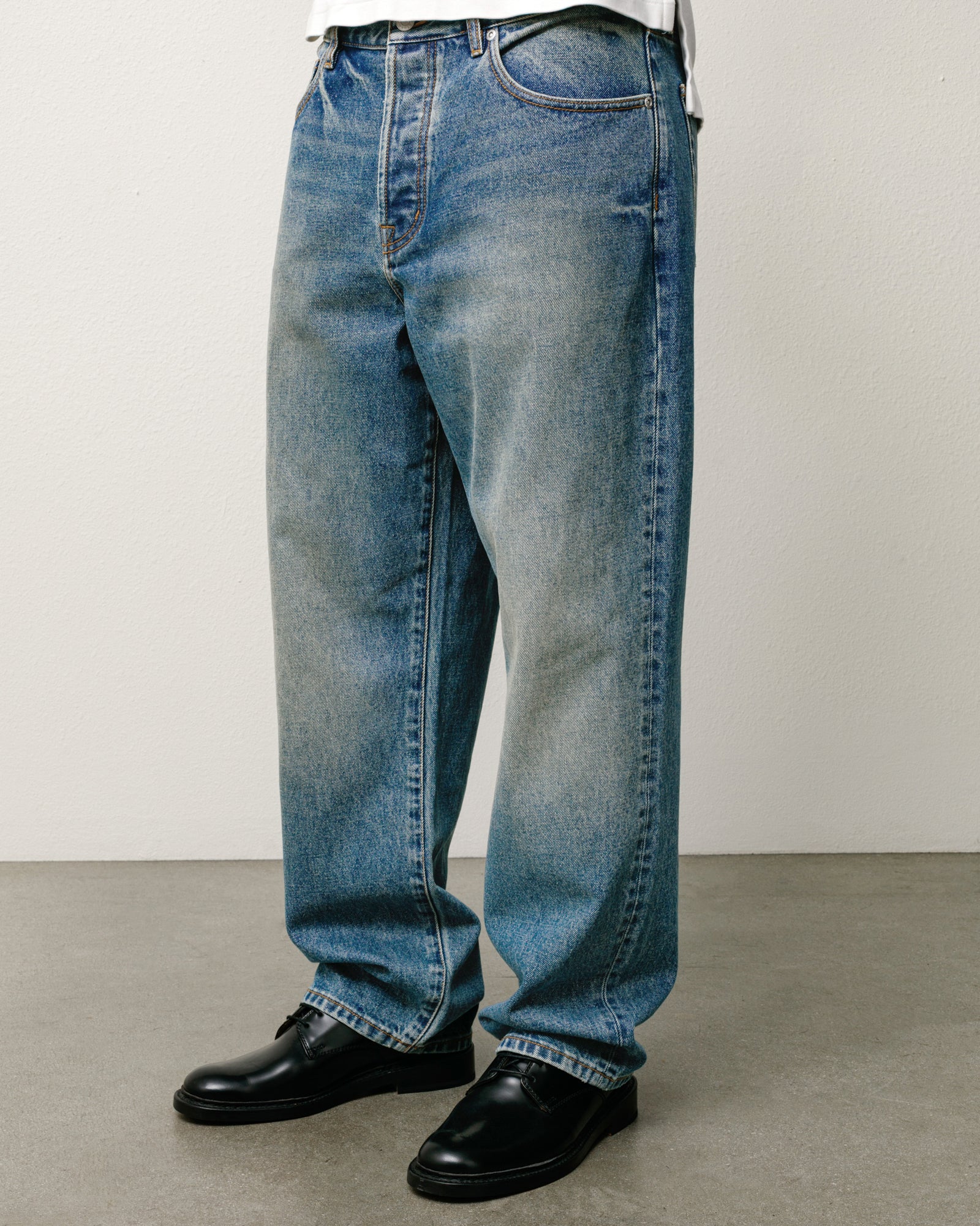 Big Ol Jean Denim Unisex In Dark Wash Indigo