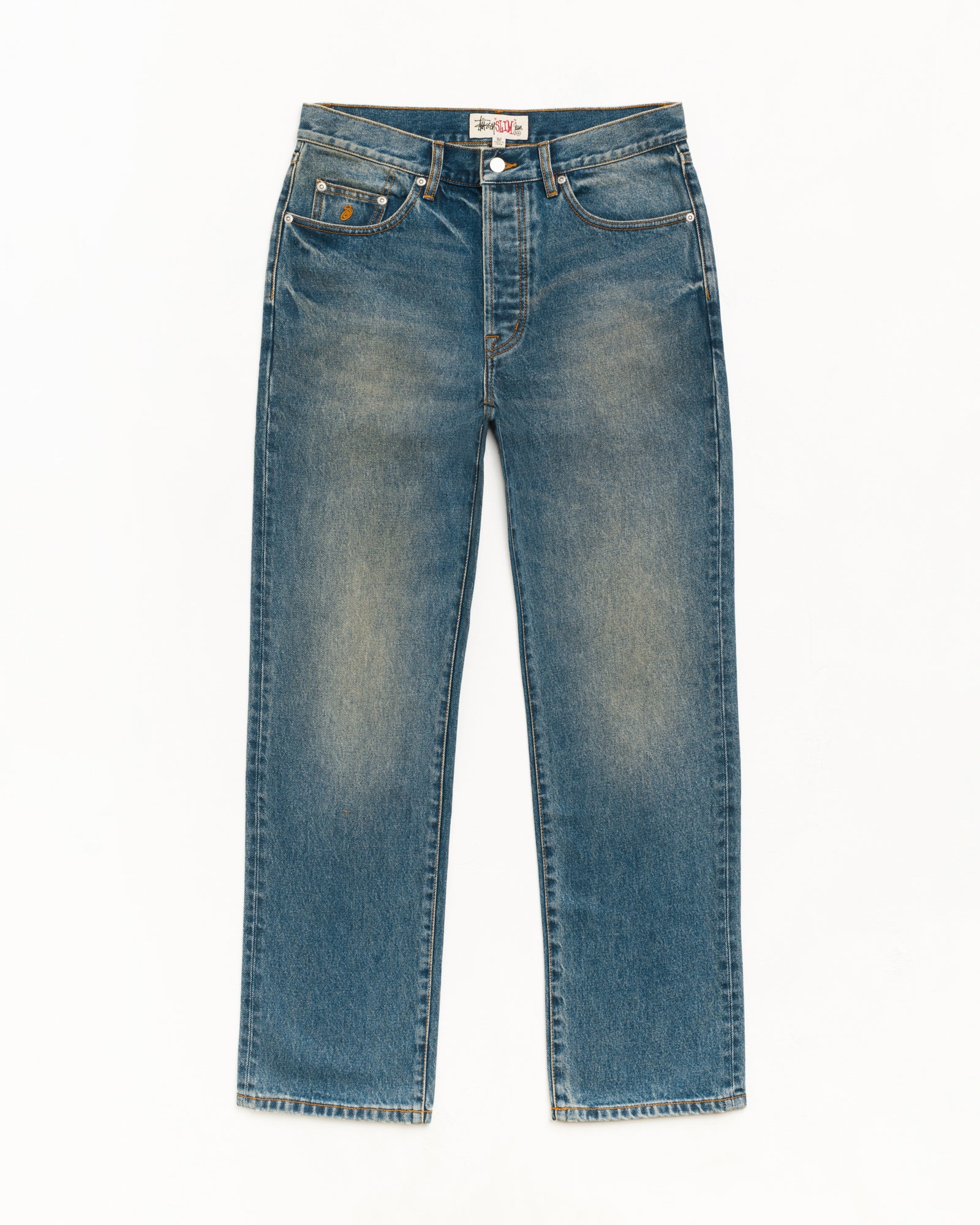 Straight Jean Denim Unisex In Dark Wash Indigo