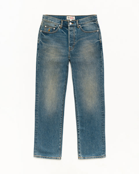 Straight Jean Denim Unisex In Dark Wash Indigo