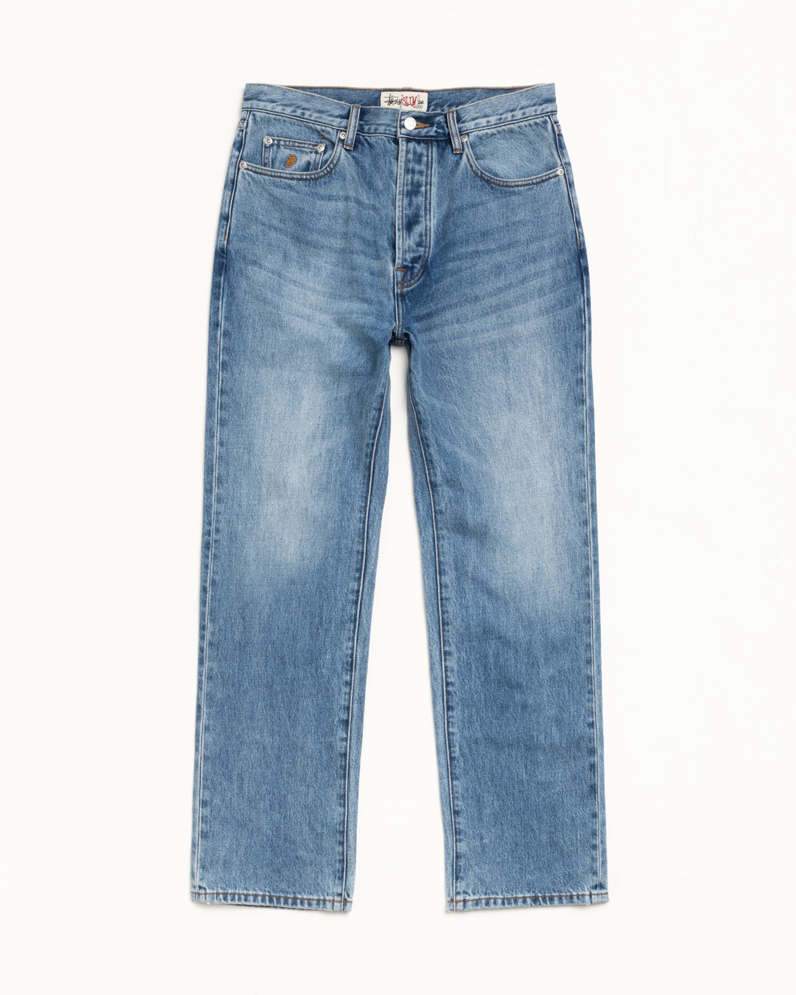 New Slim Jean Denim Mens Regular In Indigo Stone Wash