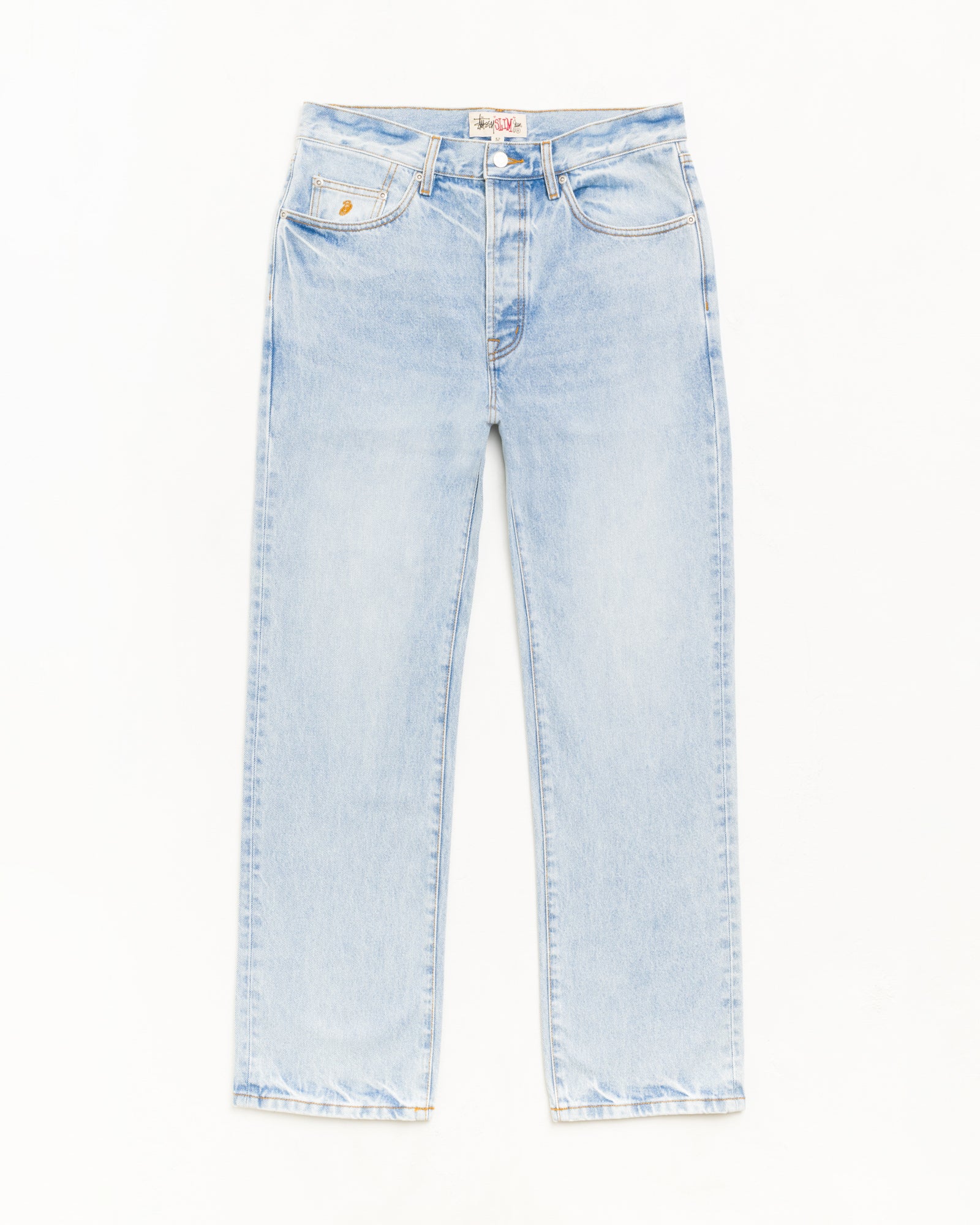 Straight Jean Denim Unisex In Light Wash Indigo