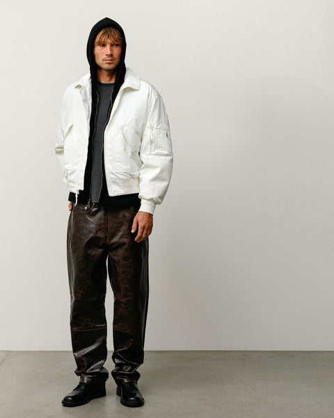 New Classic Jeans Leather Mens Regular In Dark Brown