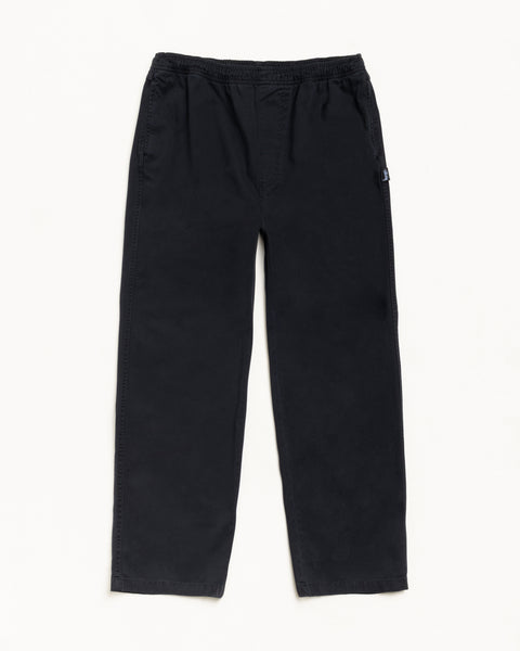 Beach Pant Cotton Twill Mens Regular In Black