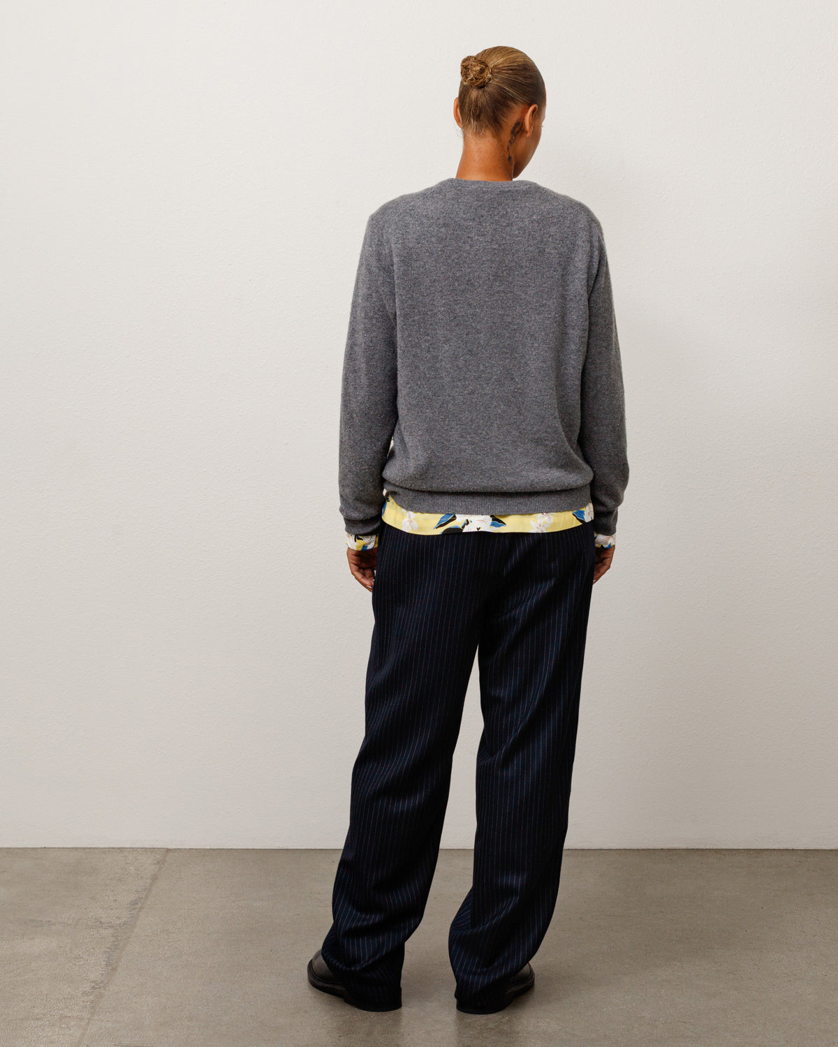 Beach Pant Dress Wool Unisex Regular In Navy Pinstripe