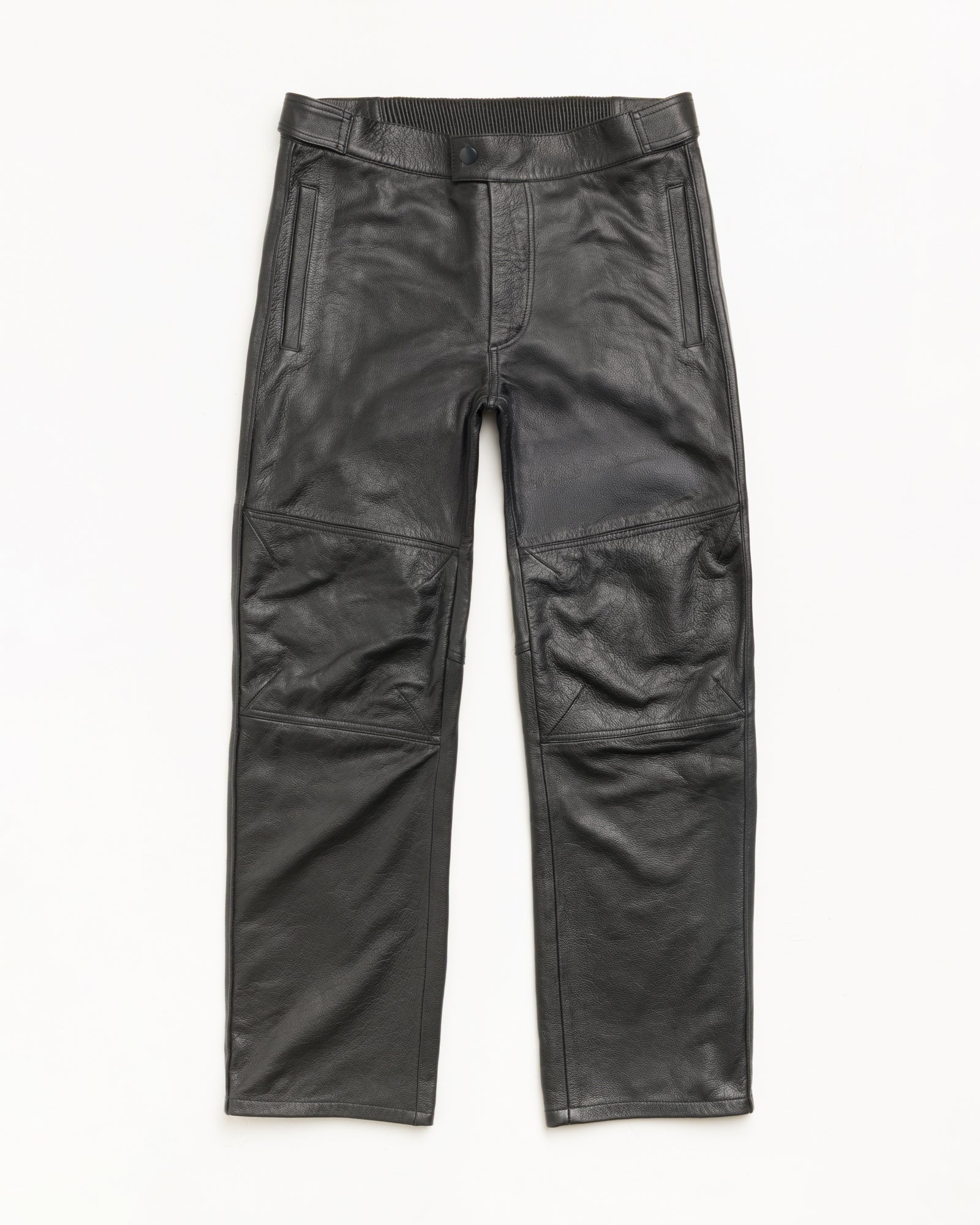 Leather Moto Pants Unisex Regular In Black
