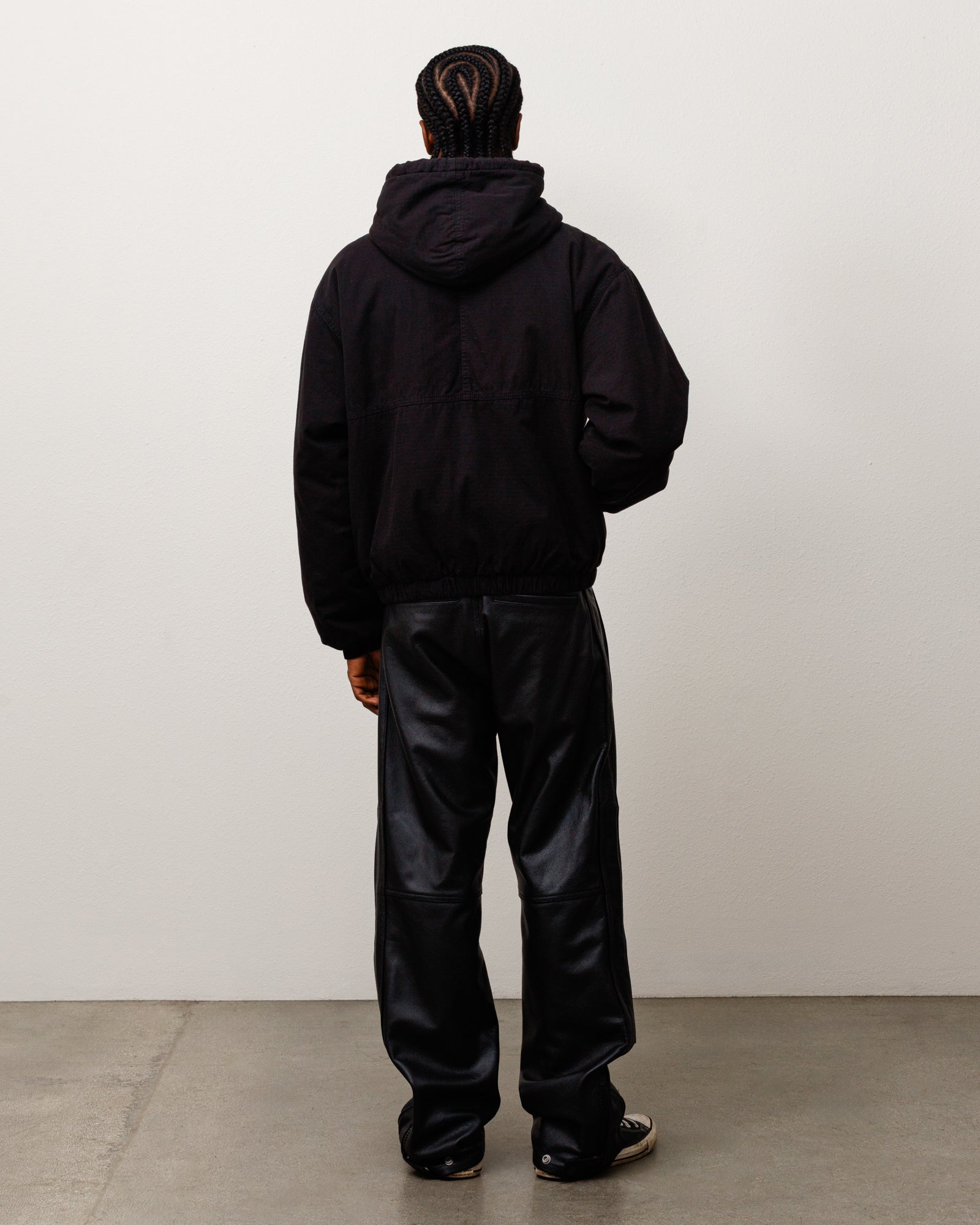 Leather Moto Pants Unisex Regular In Black