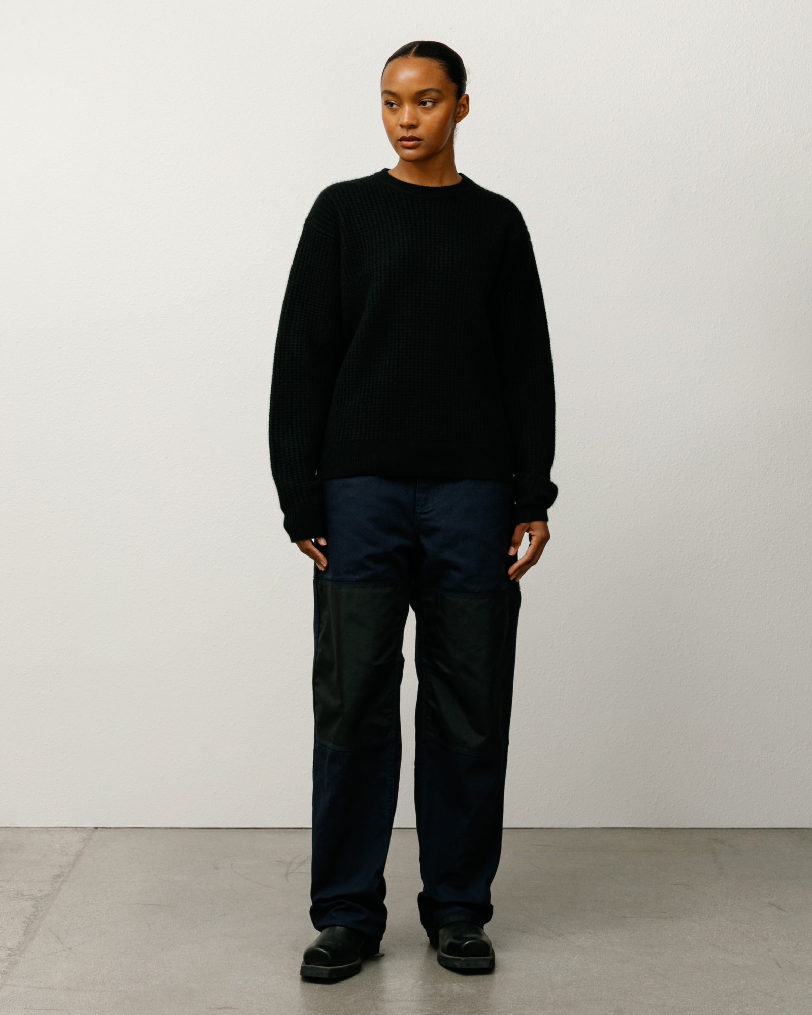 Waffle Cashmere Sweater – Black | Sweaters & Knits | Stüssy Canada