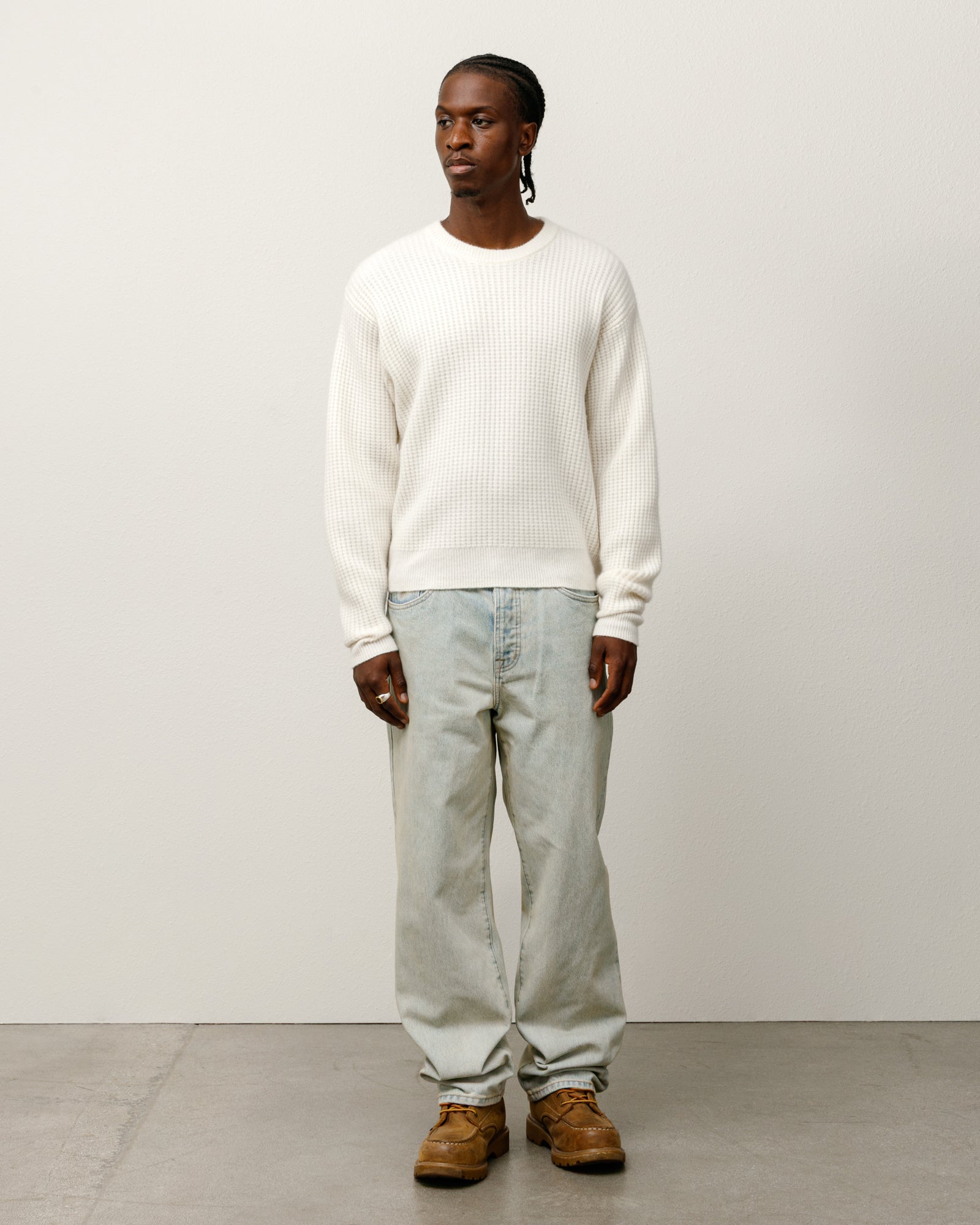 Waffle Cashmere Sweater - Ivory | Tops & Knits | Stüssy Canada Waffle Cashmere Sweater - Ivory | Tops & Knits | Stüssy Canada