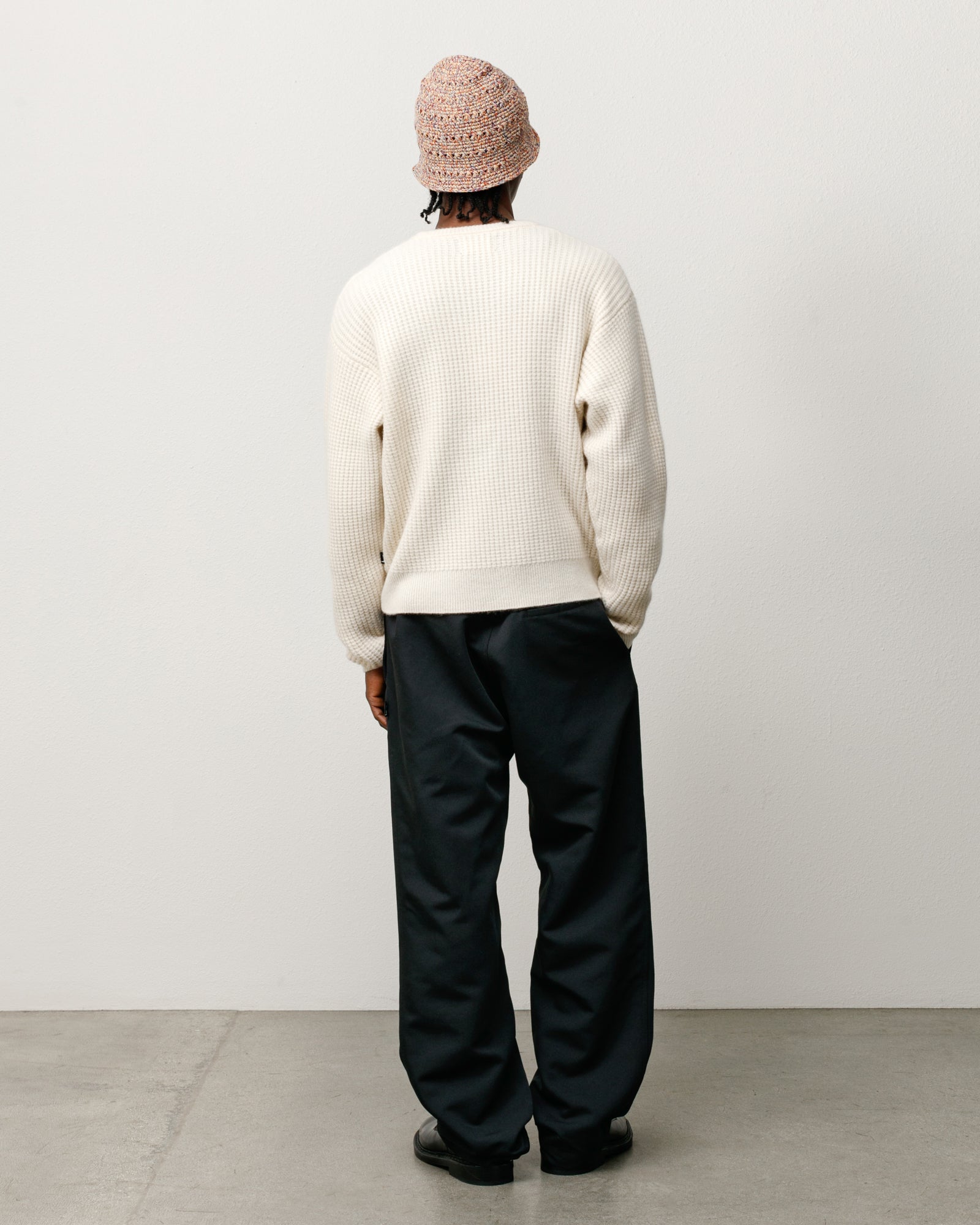 Waffle Cashmere Sweater In Natural