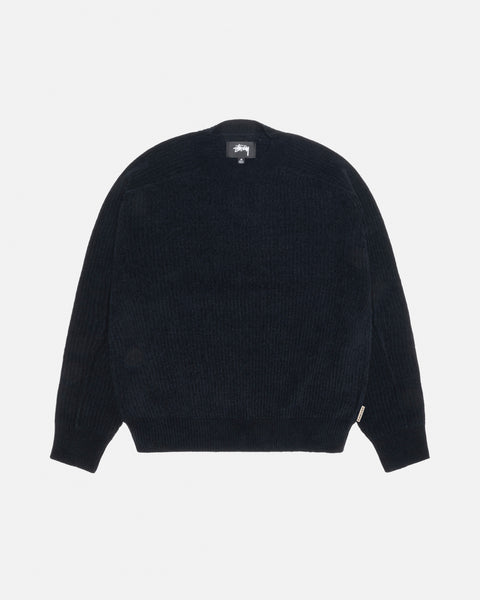Exposed Seam Sweater Mens Long Sleeve In Black