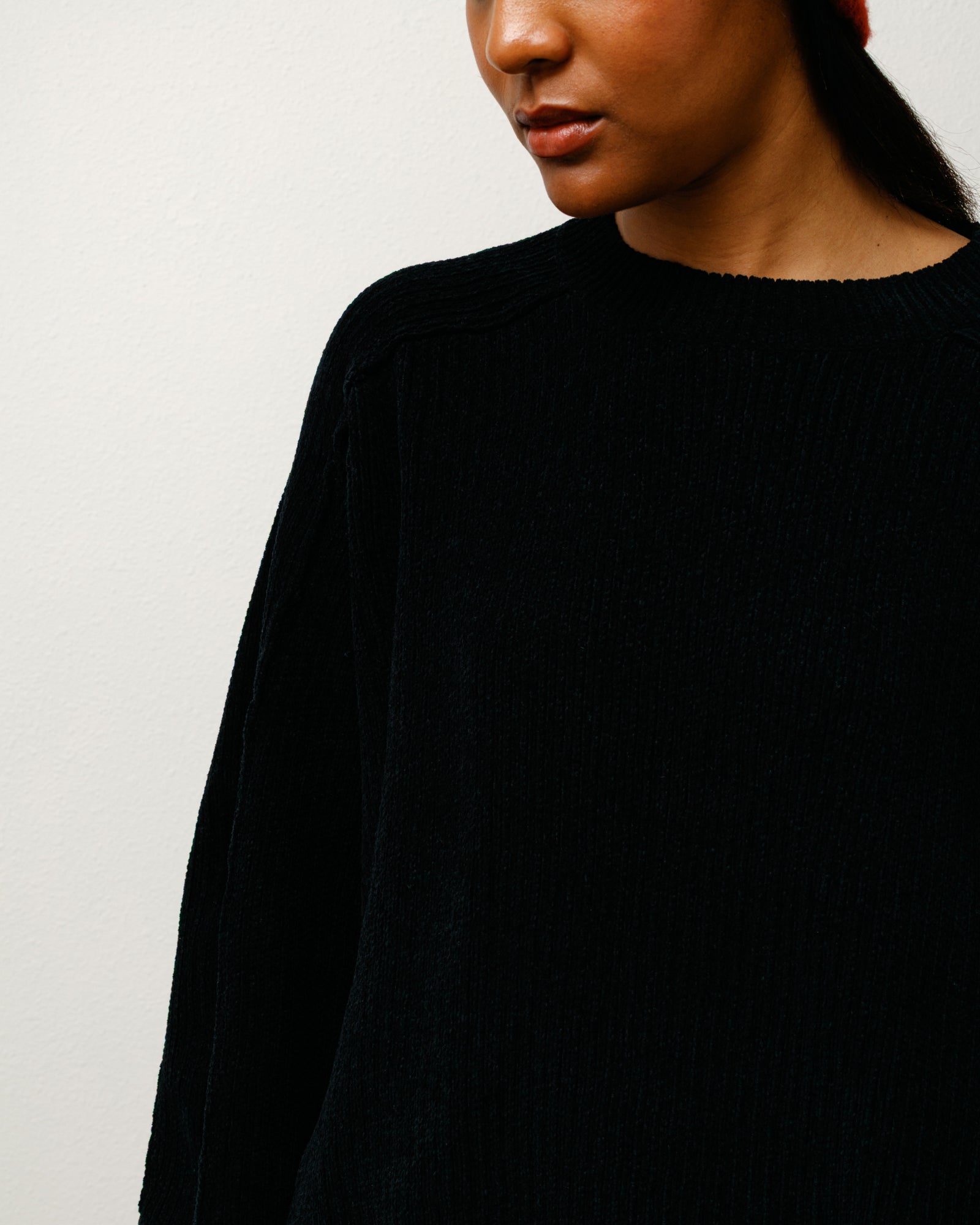 Exposed Seam Sweater Mens Long Sleeve In Black