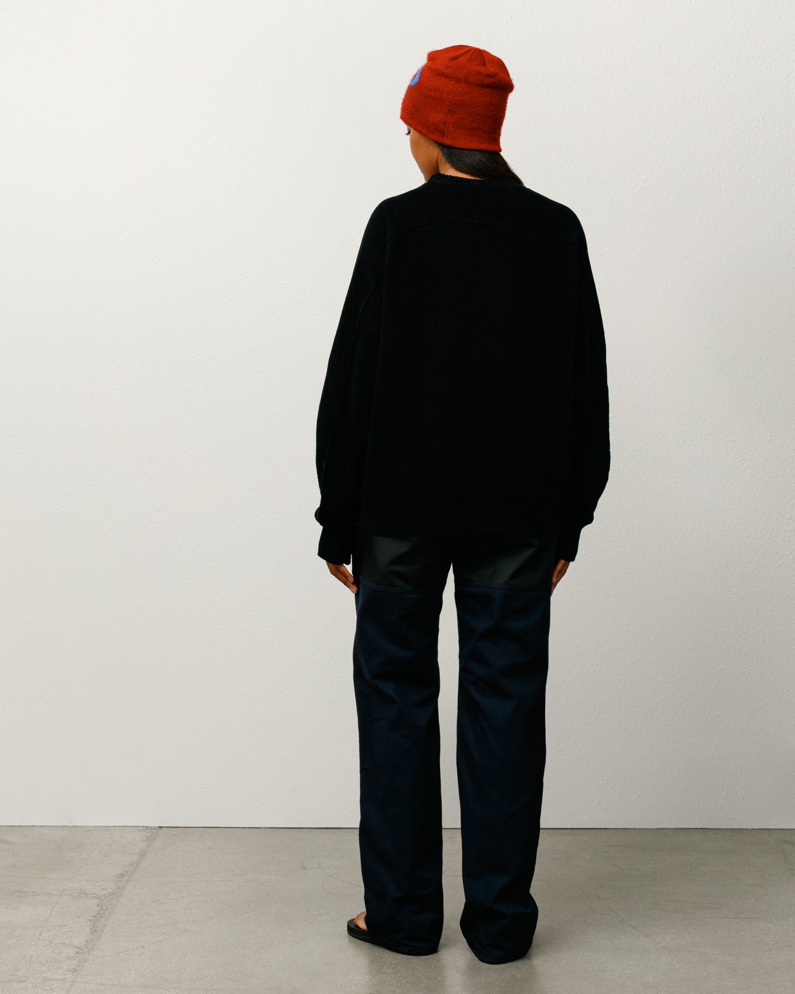 Exposed Seam Sweater Mens Long Sleeve In Black