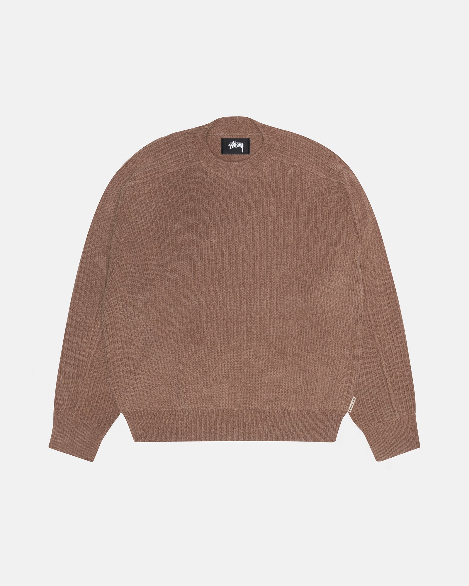 Exposed Seam Sweater Mens Long Sleeve In Brown