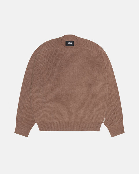 Exposed Seam Sweater Mens Long Sleeve In Brown