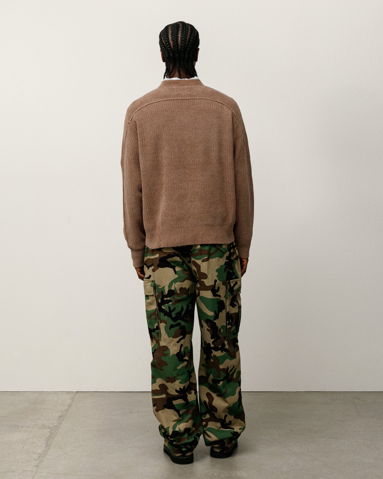 Exposed Seam Sweater Mens Long Sleeve In Brown