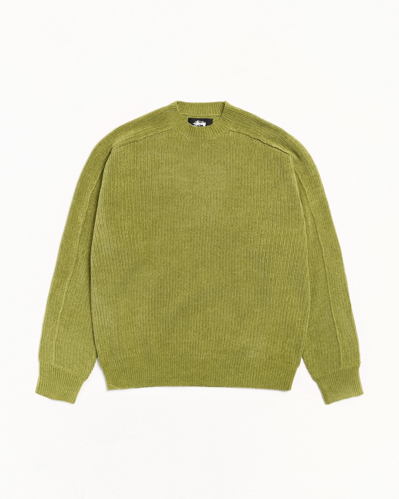 Exposed Seam Sweater Mens Long Sleeve In Green