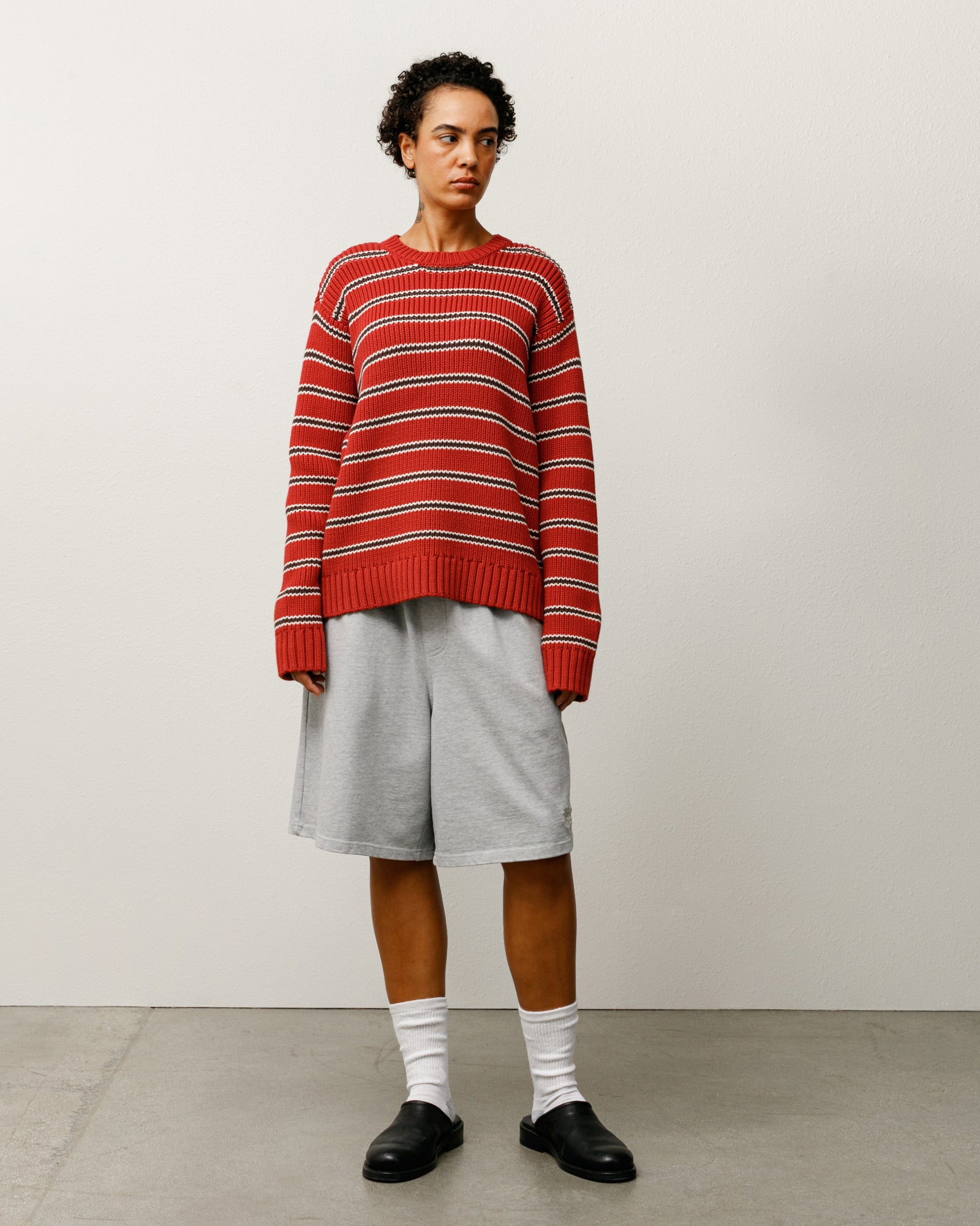 Chunky Cotton Stripe Sweater – Brick | Tops & Knits | Stüssy Canada