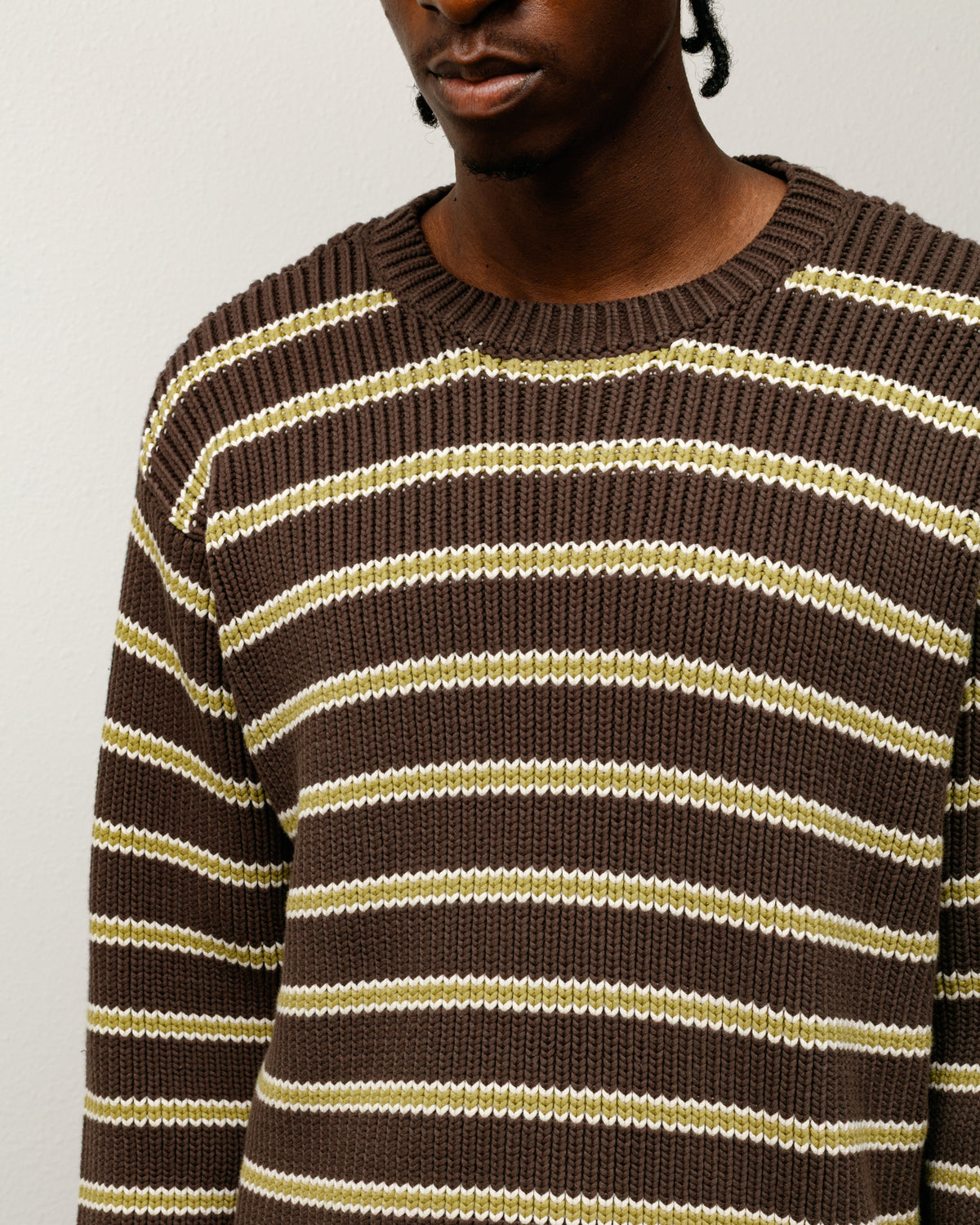 Chunky Cotton Stripe Sweater – Forest | Tops & Knits | Stüssy Canada