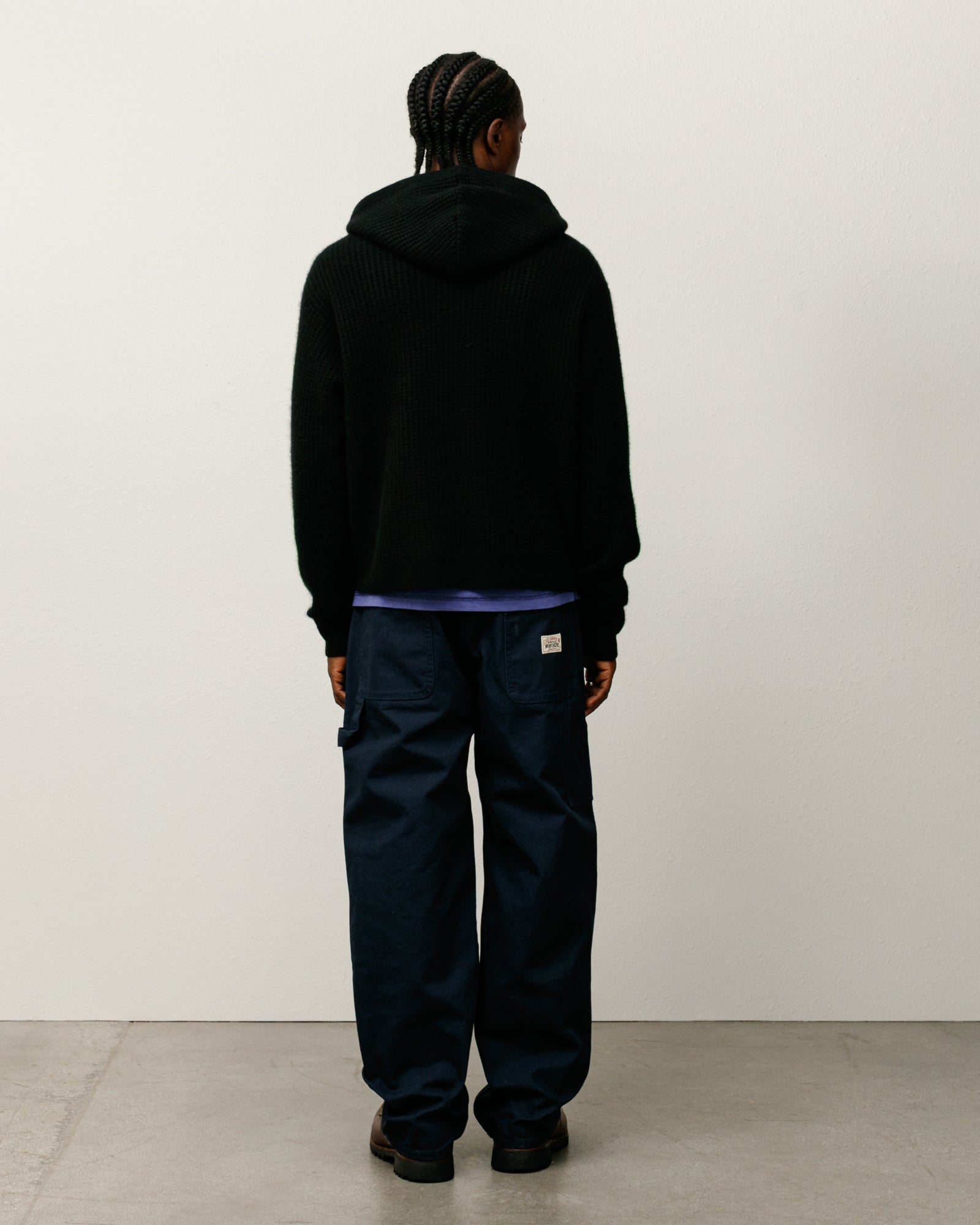 Waffle Cashmere Zip Hood Sweater – Black | Sweaters & Knits